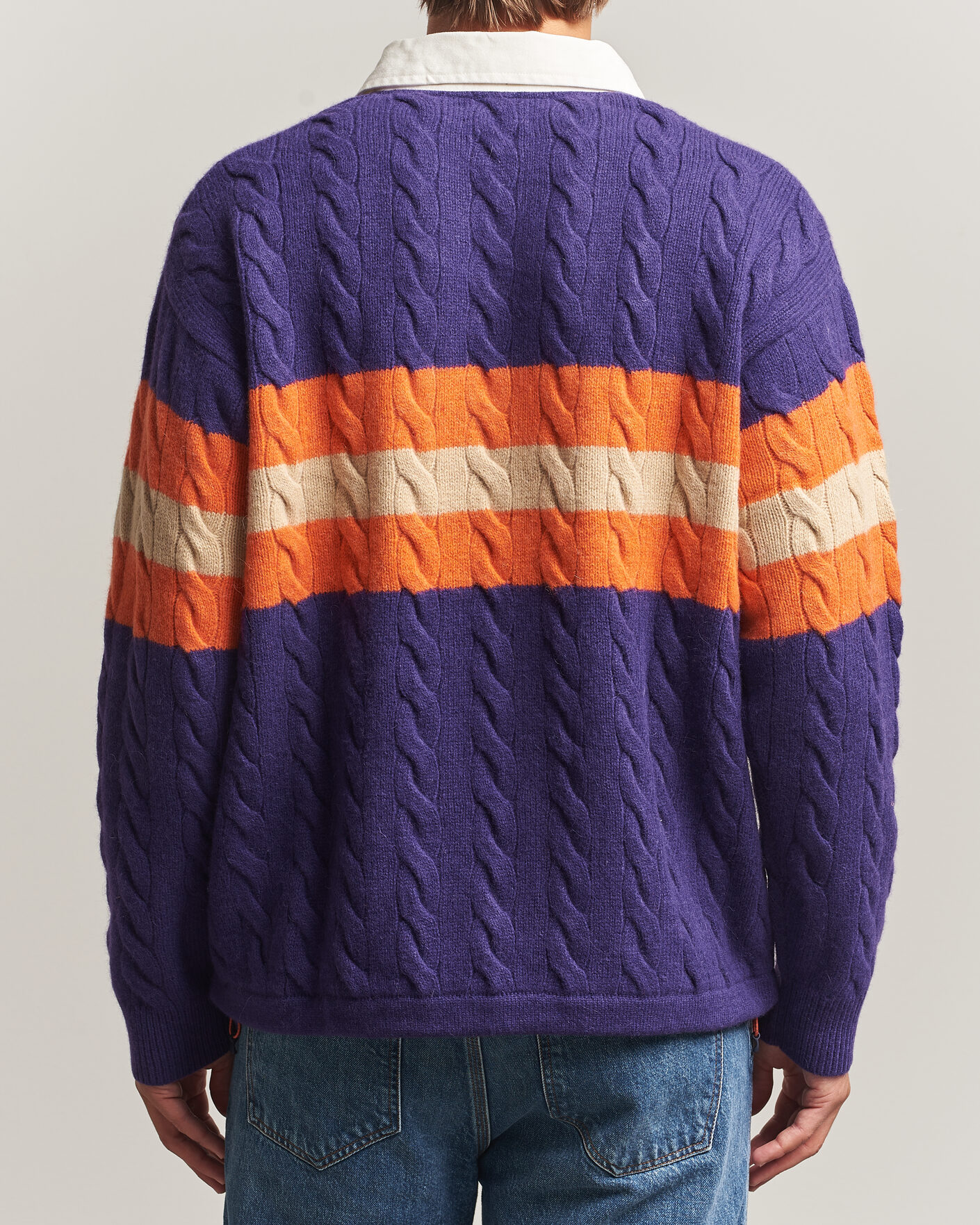Hombres | Jerséis y prendas de punto | Polo Ralph Lauren | Wool Blend Cable Knitted Polo Purple Combo
