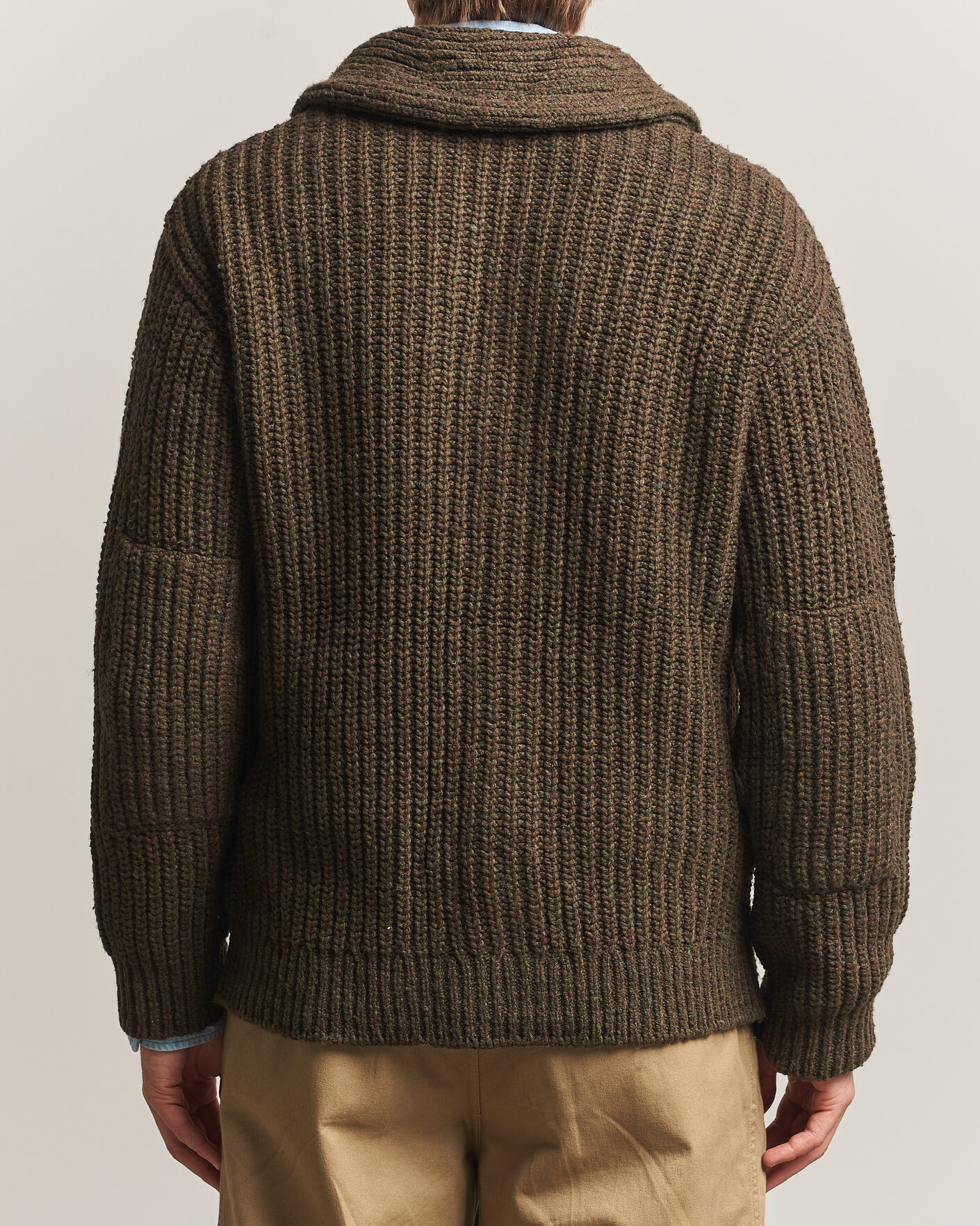 Hombres | Jerséis y prendas de punto | Polo Ralph Lauren | Wool Blend Shawl Collar Cardigan Olive Brown Marl