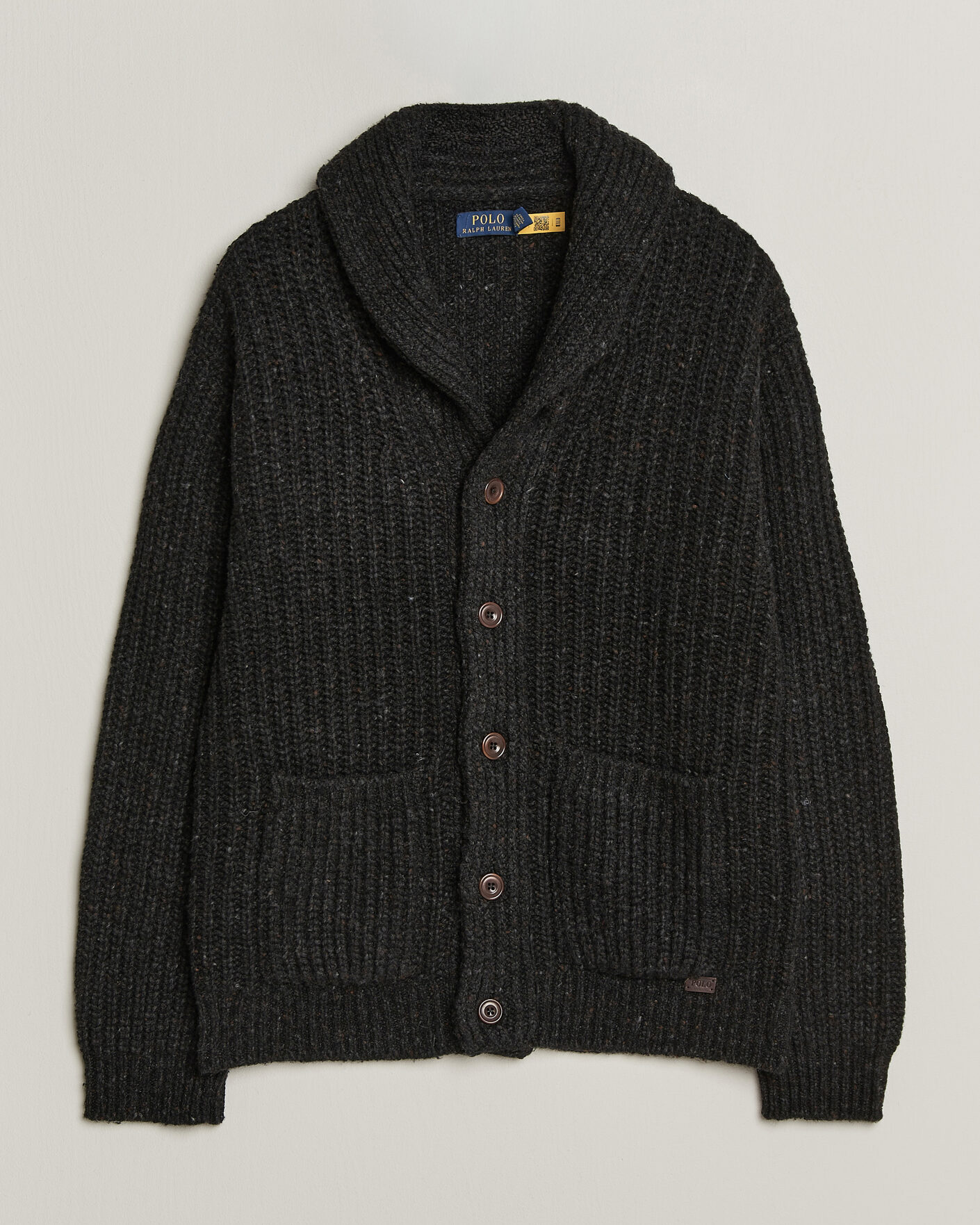 Hombres | Jerséis y prendas de punto | Polo Ralph Lauren | Wool Blend Shawl Collar Cardigan Black Marl