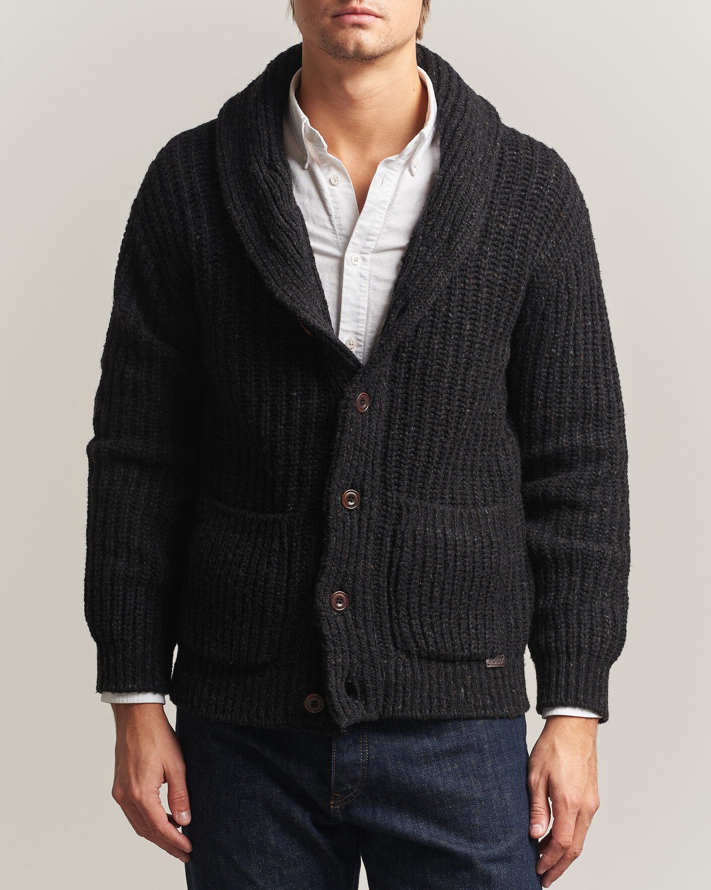 Hombres | Jerséis y prendas de punto | Polo Ralph Lauren | Wool Blend Shawl Collar Cardigan Black Marl
