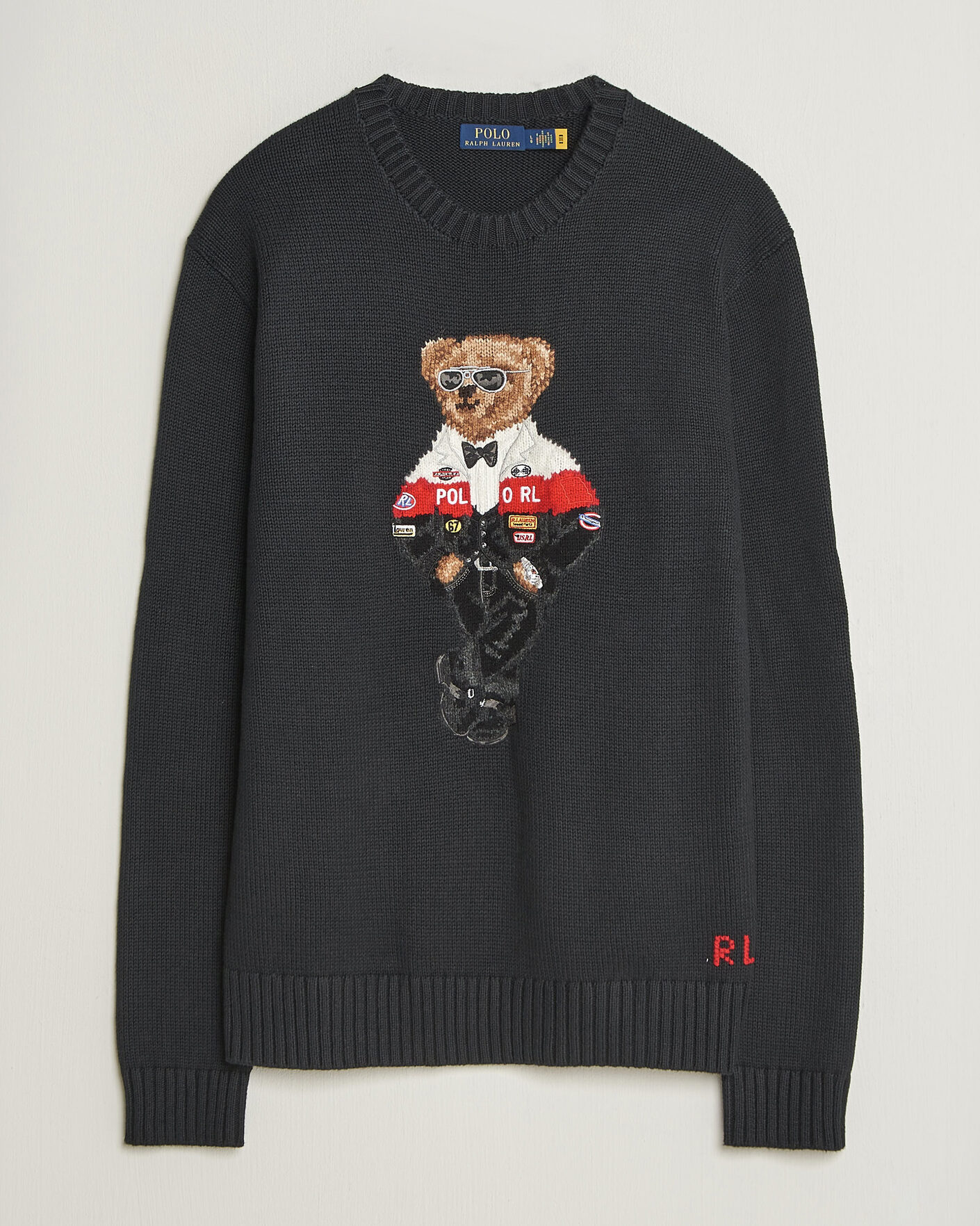 Hombres | Jerséis y prendas de punto | Polo Ralph Lauren | Cotton Blend Bear Sweater Polo Black