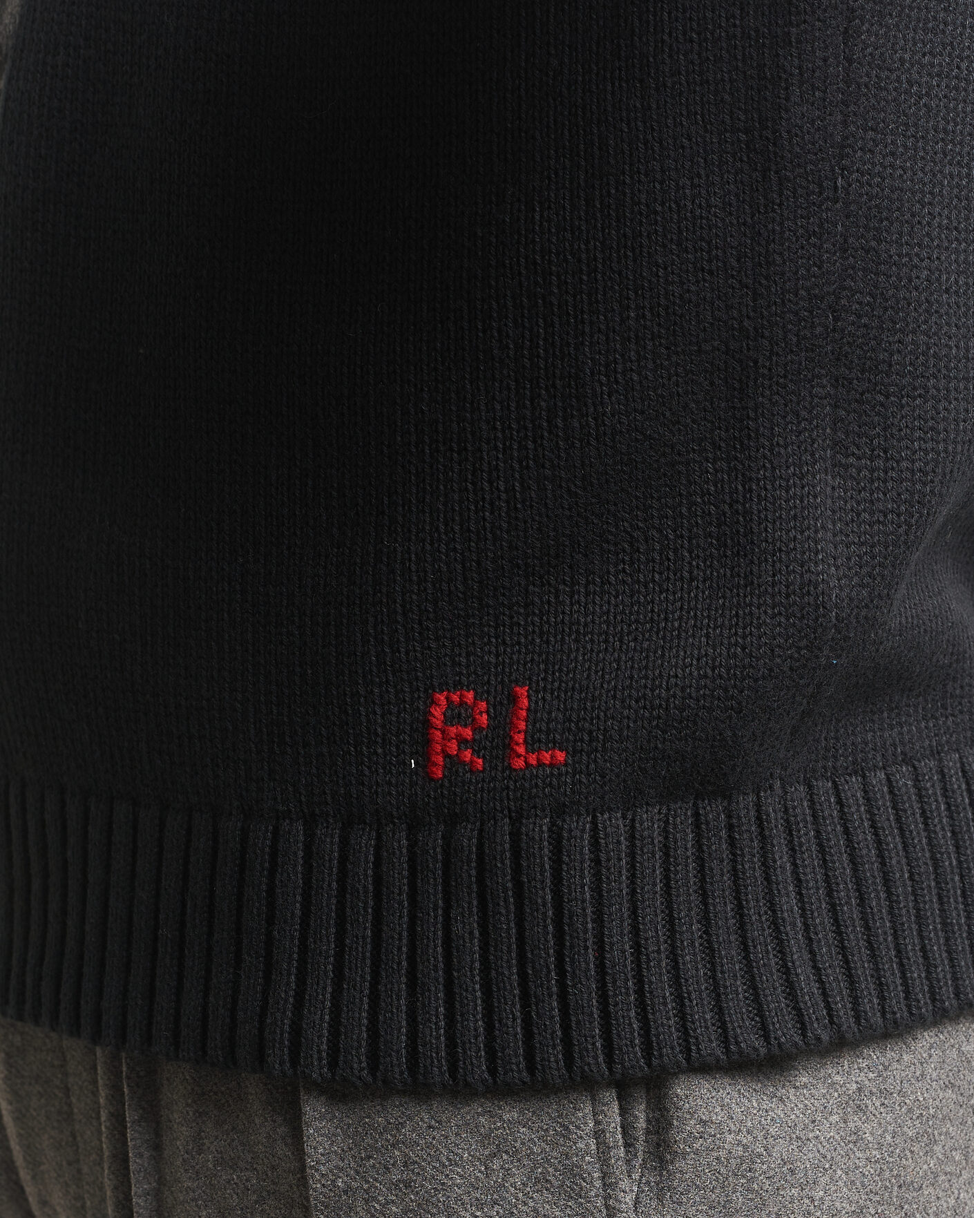 Hombres | Jerséis y prendas de punto | Polo Ralph Lauren | Cotton Blend Bear Sweater Polo Black