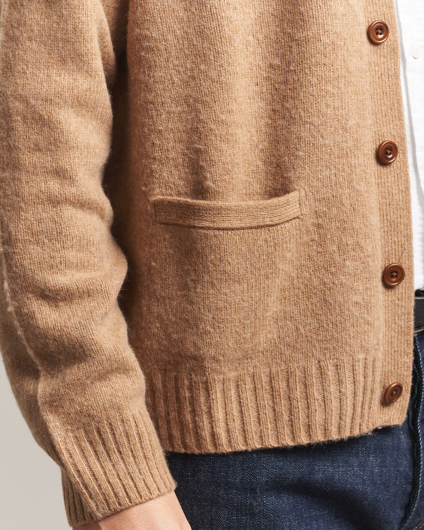 Hombres | Jerséis y prendas de punto | Polo Ralph Lauren | Wool/Cashmere Patch Cardigan Crouton Tan Heather