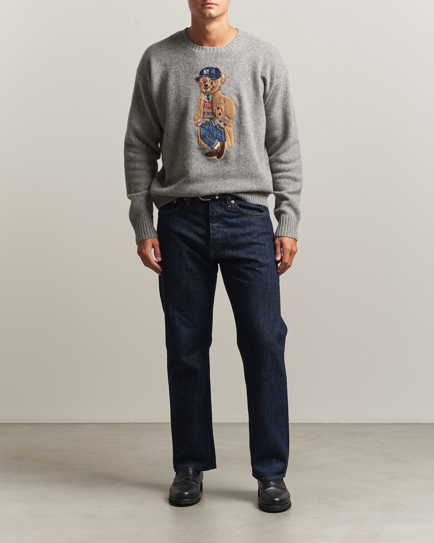 Hombres | Jerséis y prendas de punto | Polo Ralph Lauren | Wool Blend Bear Sweater Grey Combo