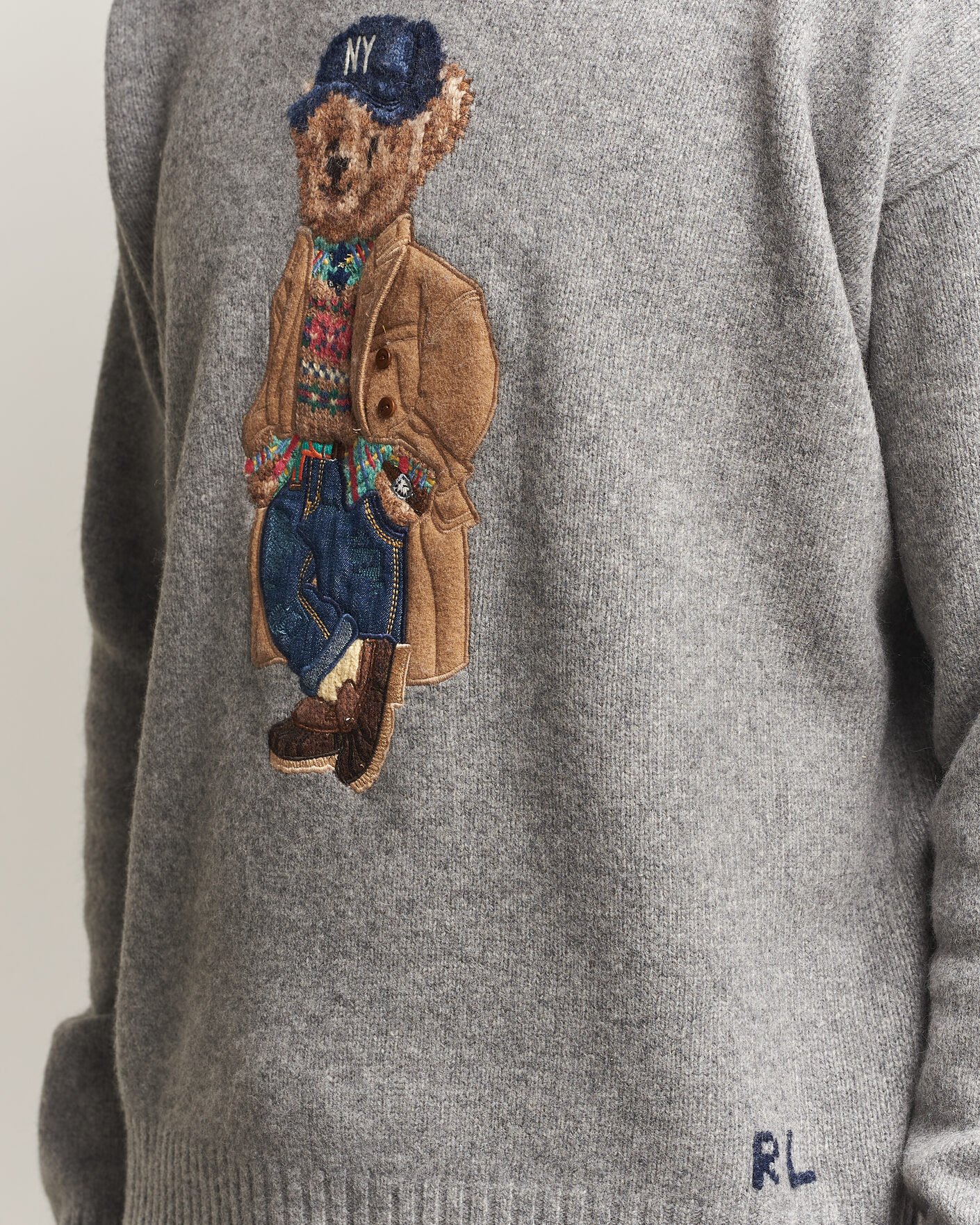 Hombres | Jerséis y prendas de punto | Polo Ralph Lauren | Wool Blend Bear Sweater Grey Combo