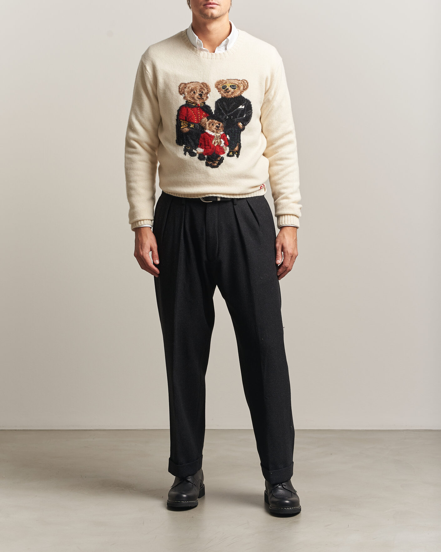 Hombres | Jerséis y prendas de punto | Polo Ralph Lauren | Wool Blend Bear Sweater Authentic Cream