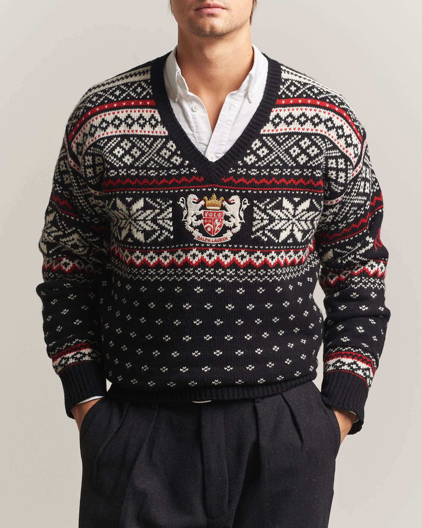 Hombres | Jerséis y prendas de punto | Polo Ralph Lauren | Royal Holiday Wool Sweater Black Combo
