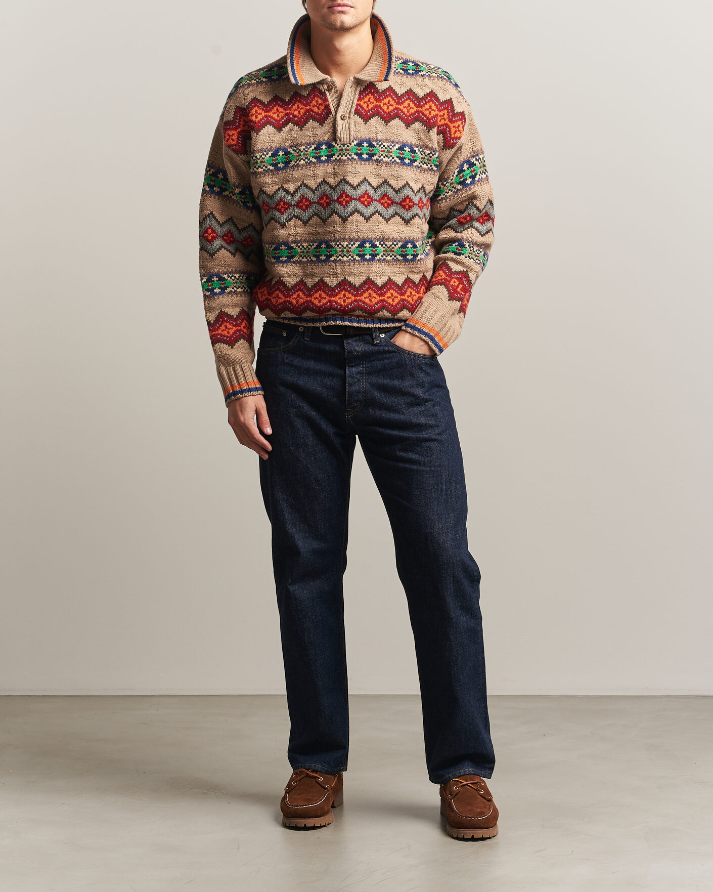 Hombres | Jerséis y prendas de punto | Polo Ralph Lauren | Litchfield Wool Blend Sweater Tan Multi