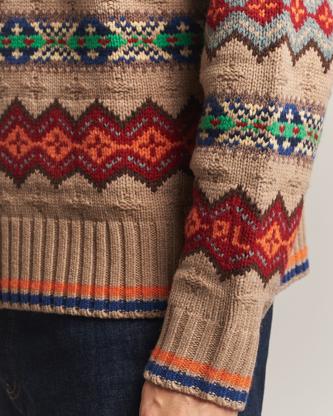 Hombres | Jerséis y prendas de punto | Polo Ralph Lauren | Litchfield Wool Blend Sweater Tan Multi
