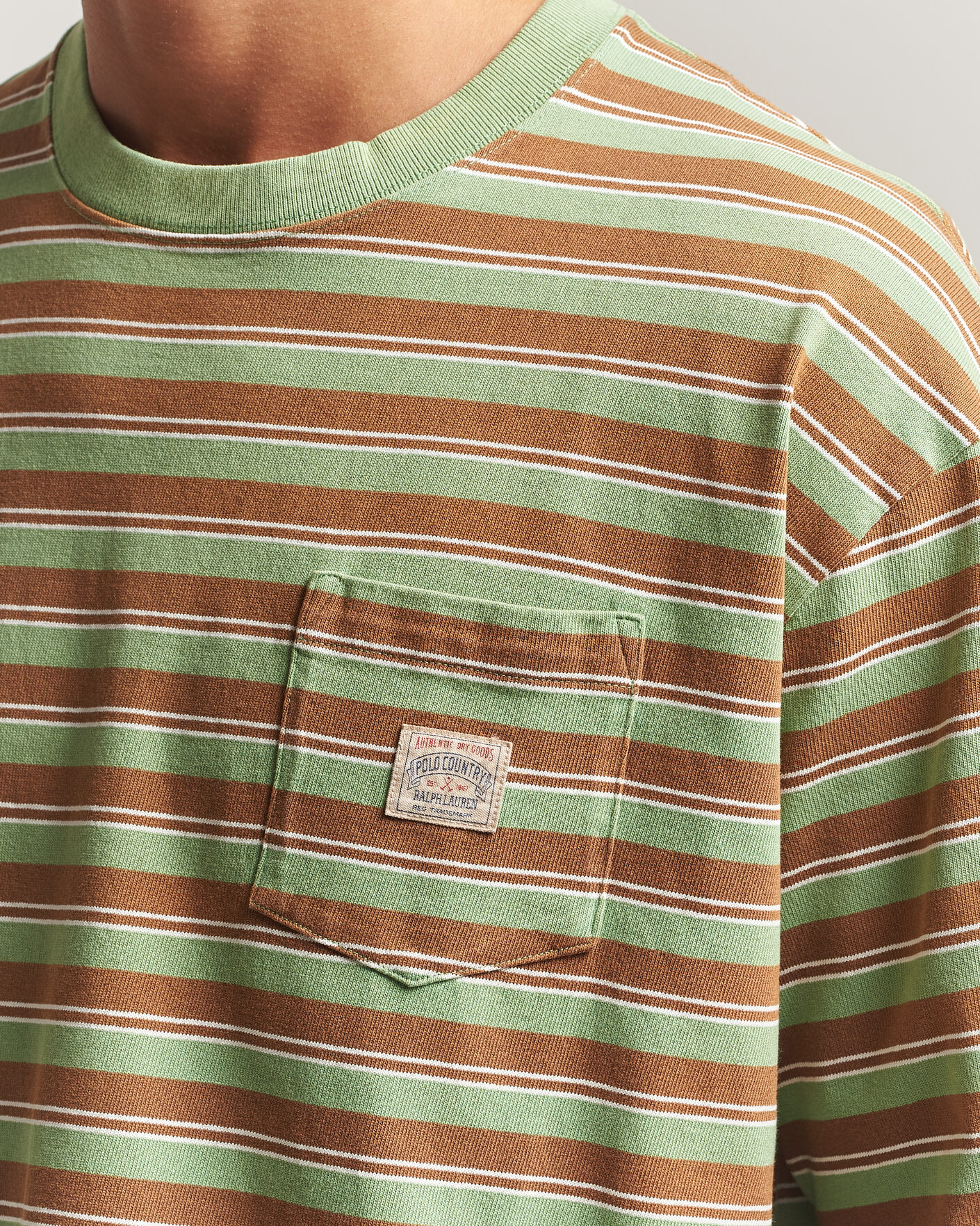 Hombres | Camisetas | Polo Ralph Lauren | Relaxed Fit Striped T-Shirt Outback Green