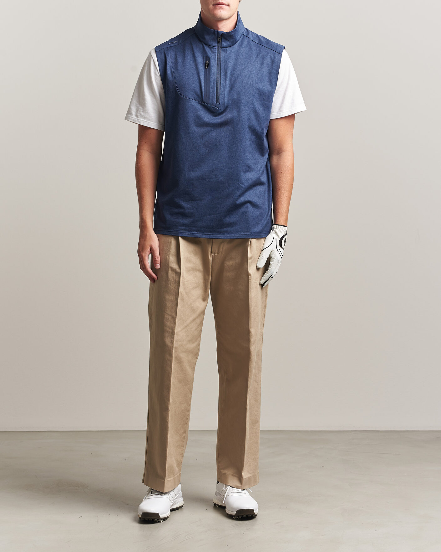 Hombres | Jerséis y prendas de punto | RLX Ralph Lauren | Luxury Jersey Vest Half Zip Spring Navy Heather