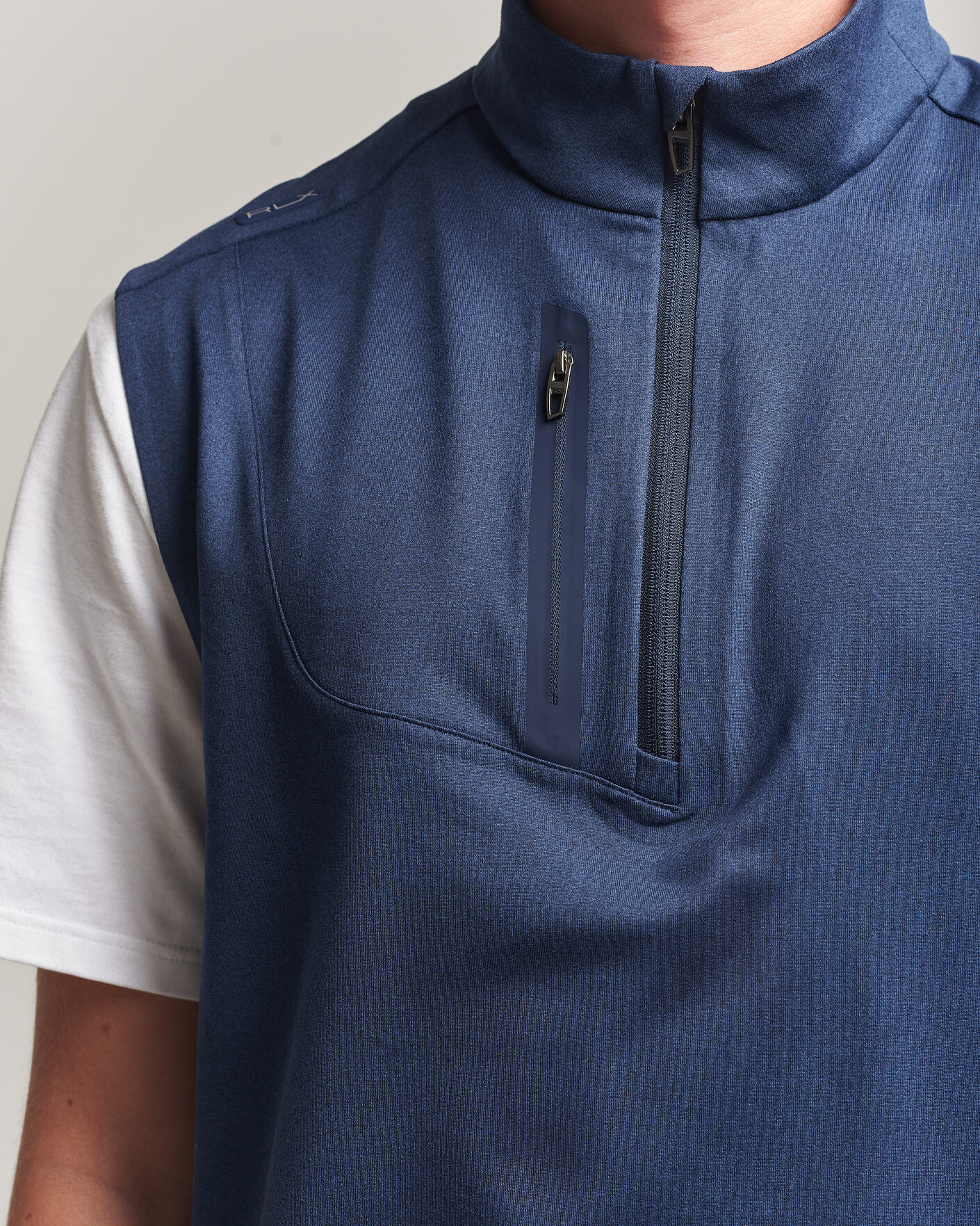 Hombres | Jerséis y prendas de punto | RLX Ralph Lauren | Luxury Jersey Vest Half Zip Spring Navy Heather