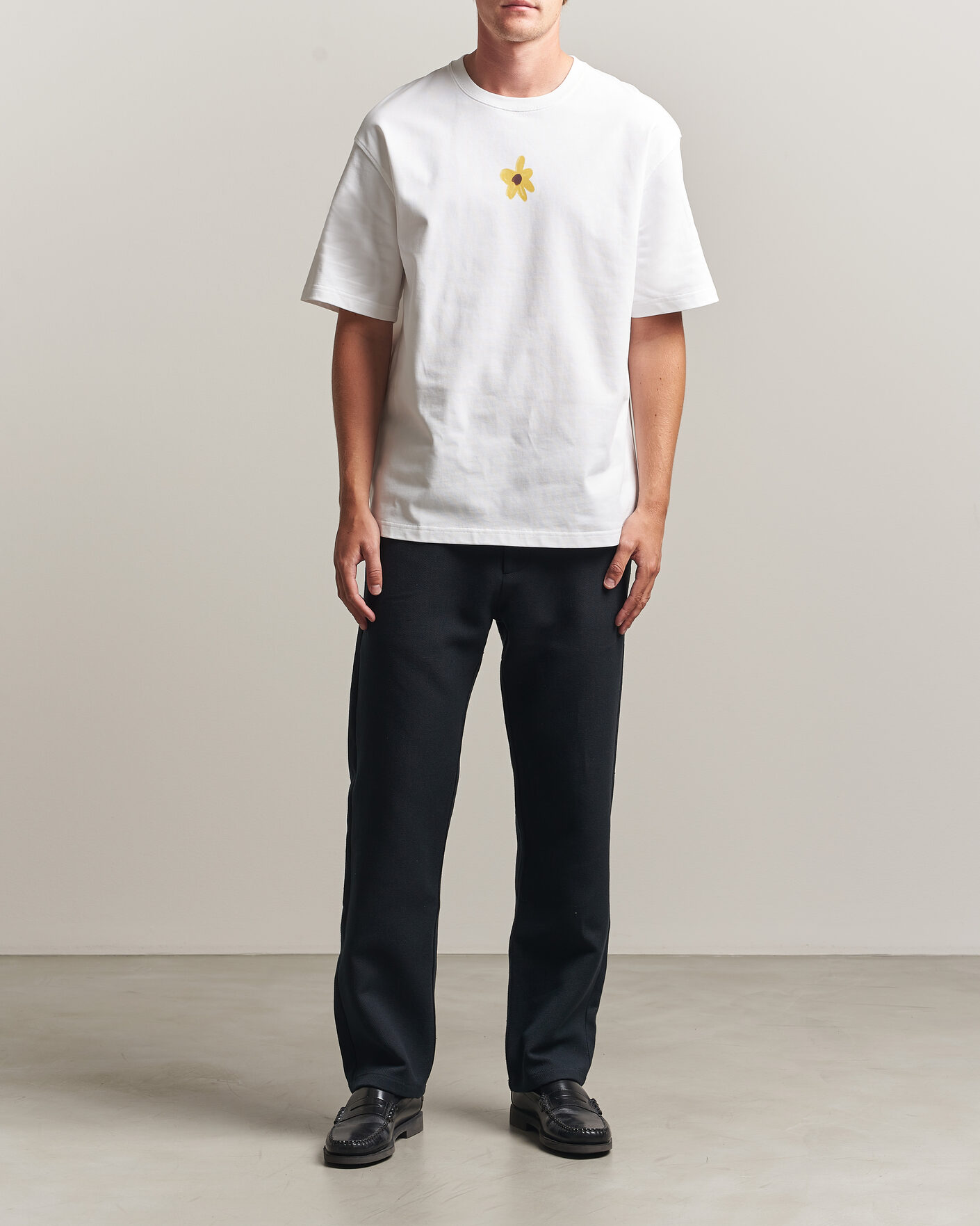 Hombres | Pantalones | Samsøe Samsøe | Jabari Brushed Cotton Drawstring Trousers Dark Grey Melange