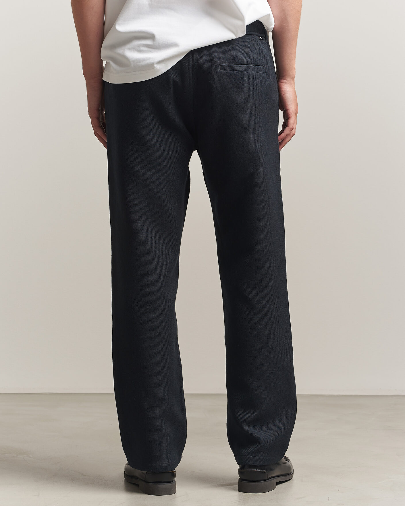 Hombres | Pantalones | Samsøe Samsøe | Jabari Brushed Cotton Drawstring Trousers Dark Grey Melange