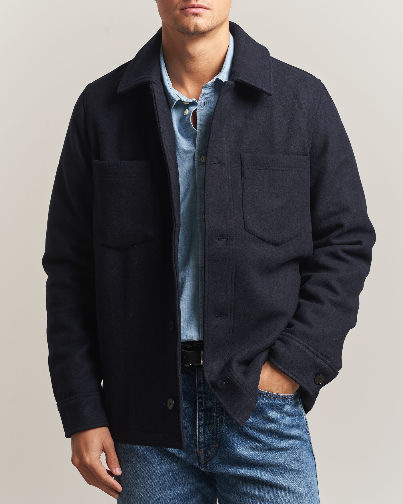 Hombres | Abrigos y chaquetas | Samsøe Samsøe | Pally Padded Shirt Jacket Salute Navy