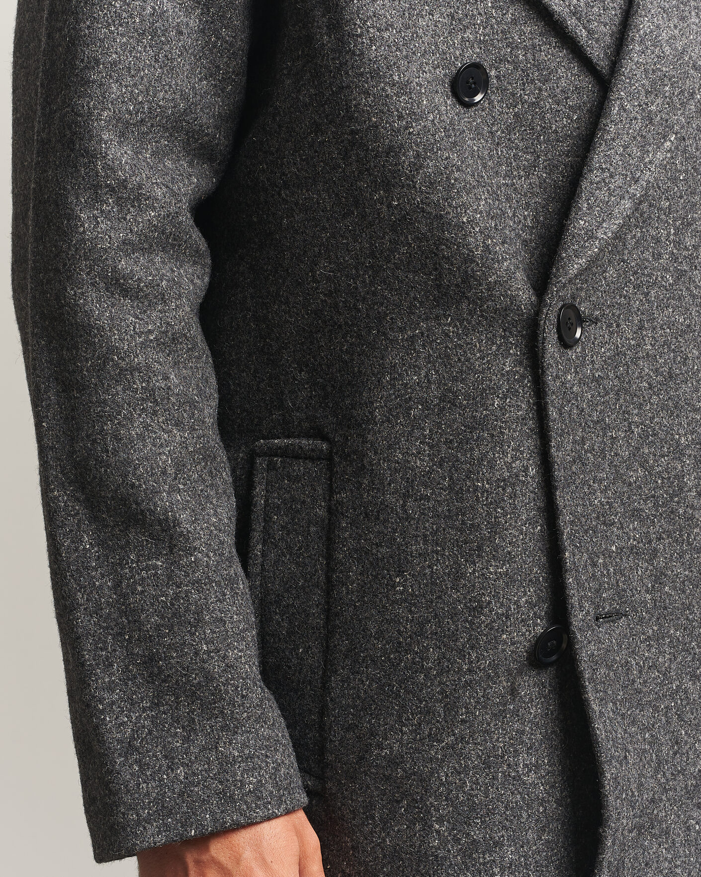 Hombres | Abrigos y chaquetas | Samsøe Samsøe | Vince Wool Double Breasted Coat Dark Grey Melange