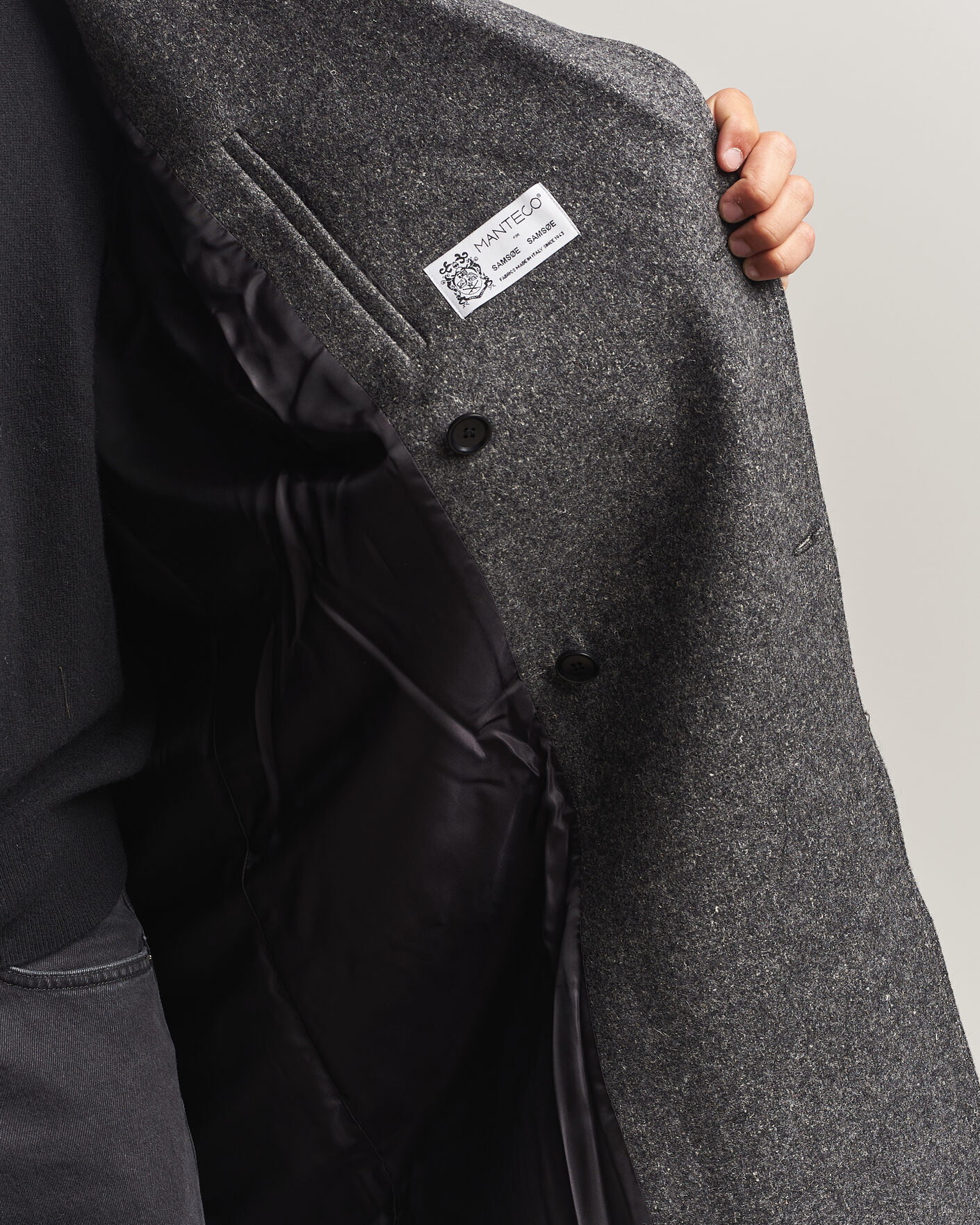 Hombres | Abrigos y chaquetas | Samsøe Samsøe | Vince Wool Double Breasted Coat Dark Grey Melange