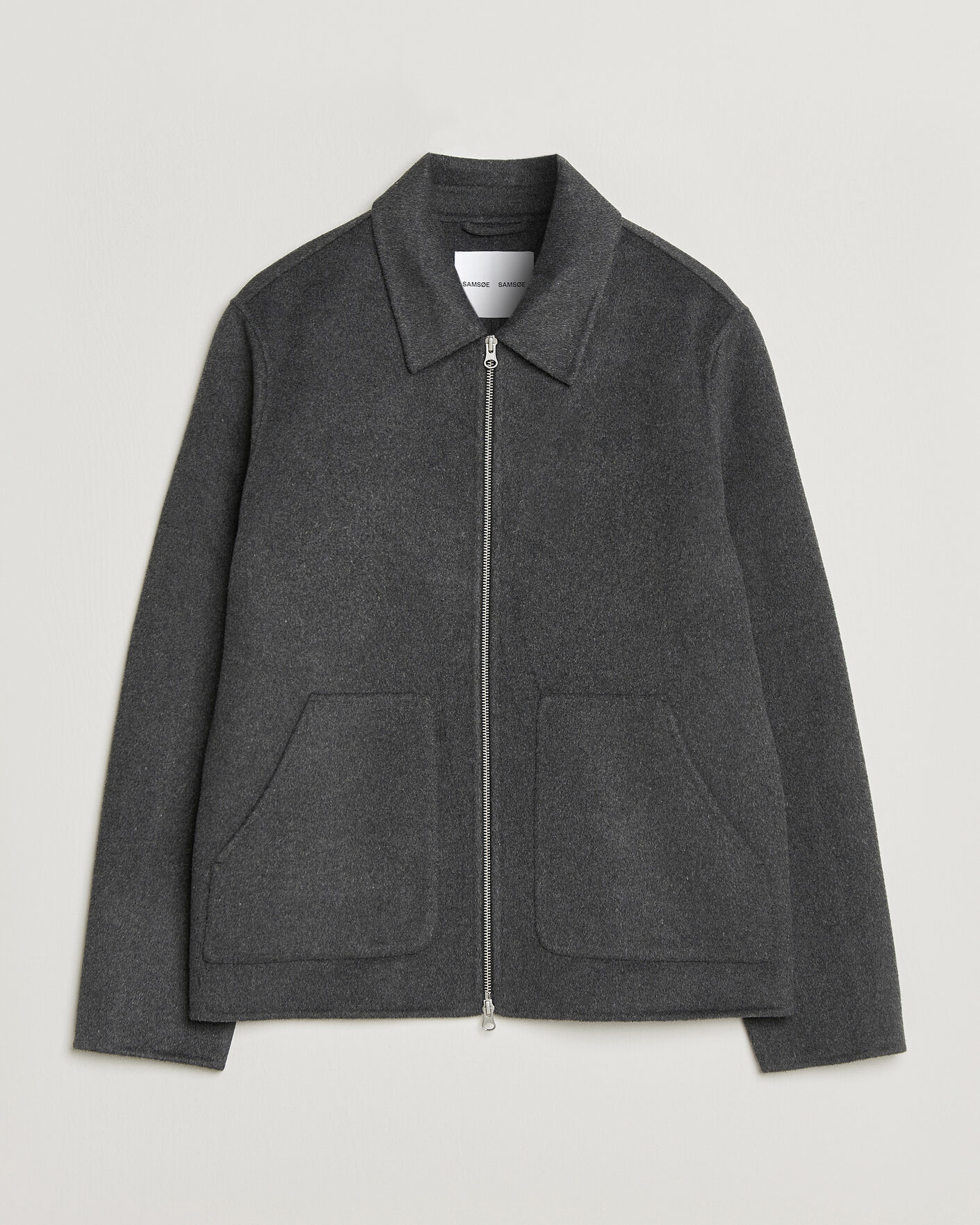 Hombres | Abrigos y chaquetas | Samsøe Samsøe | Paulo Wool Shirt Jacket Dark Grey Melange