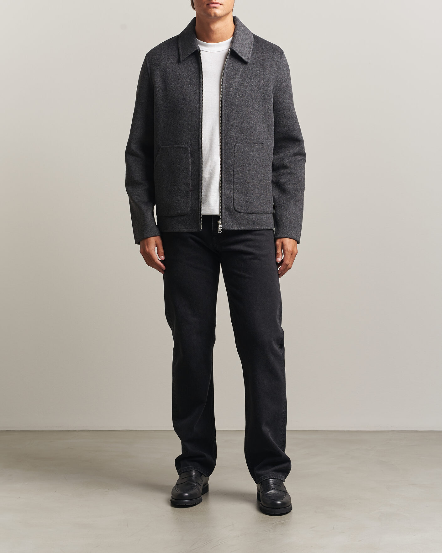 Hombres | Abrigos y chaquetas | Samsøe Samsøe | Paulo Wool Shirt Jacket Dark Grey Melange