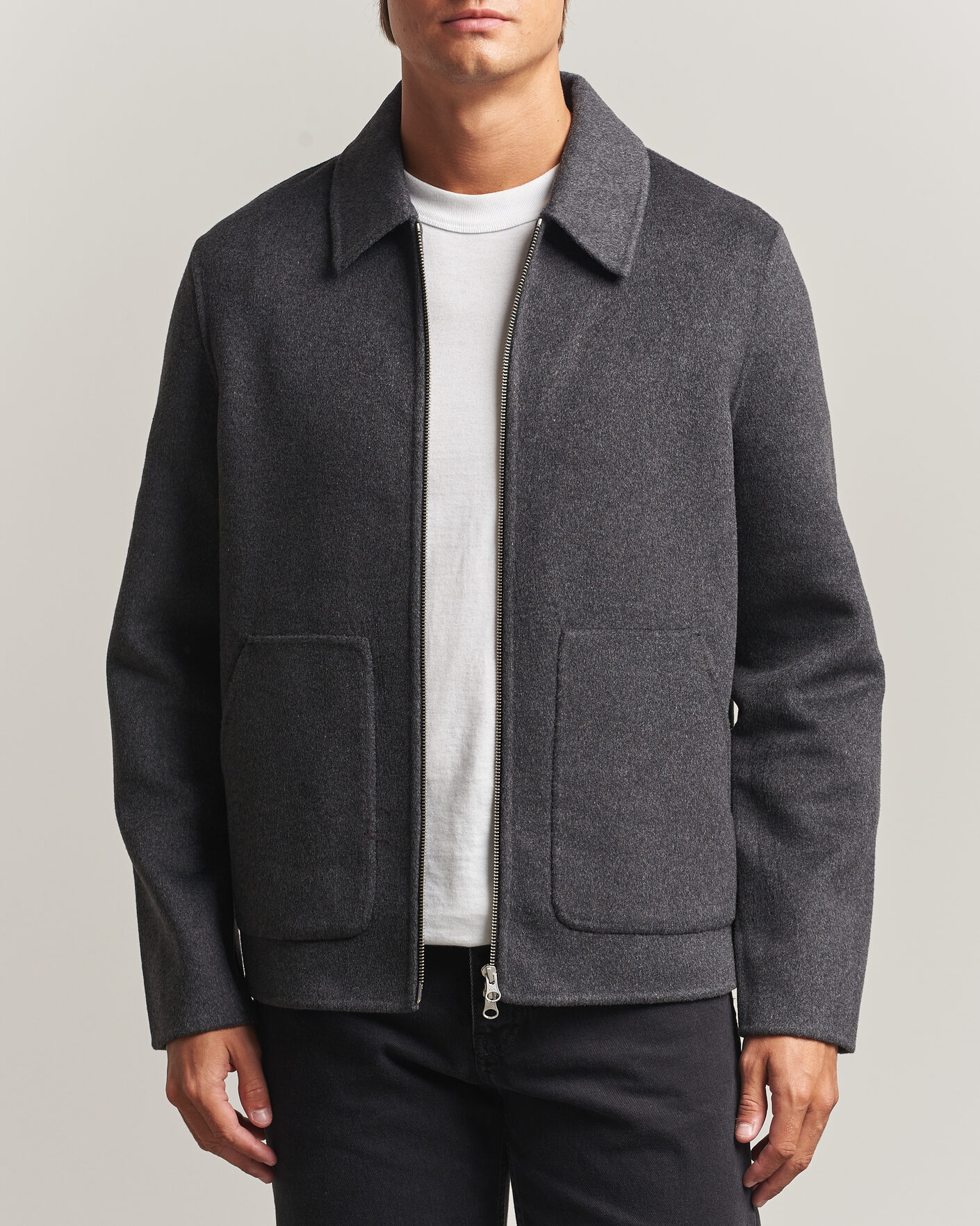 Hombres | Abrigos y chaquetas | Samsøe Samsøe | Paulo Wool Shirt Jacket Dark Grey Melange