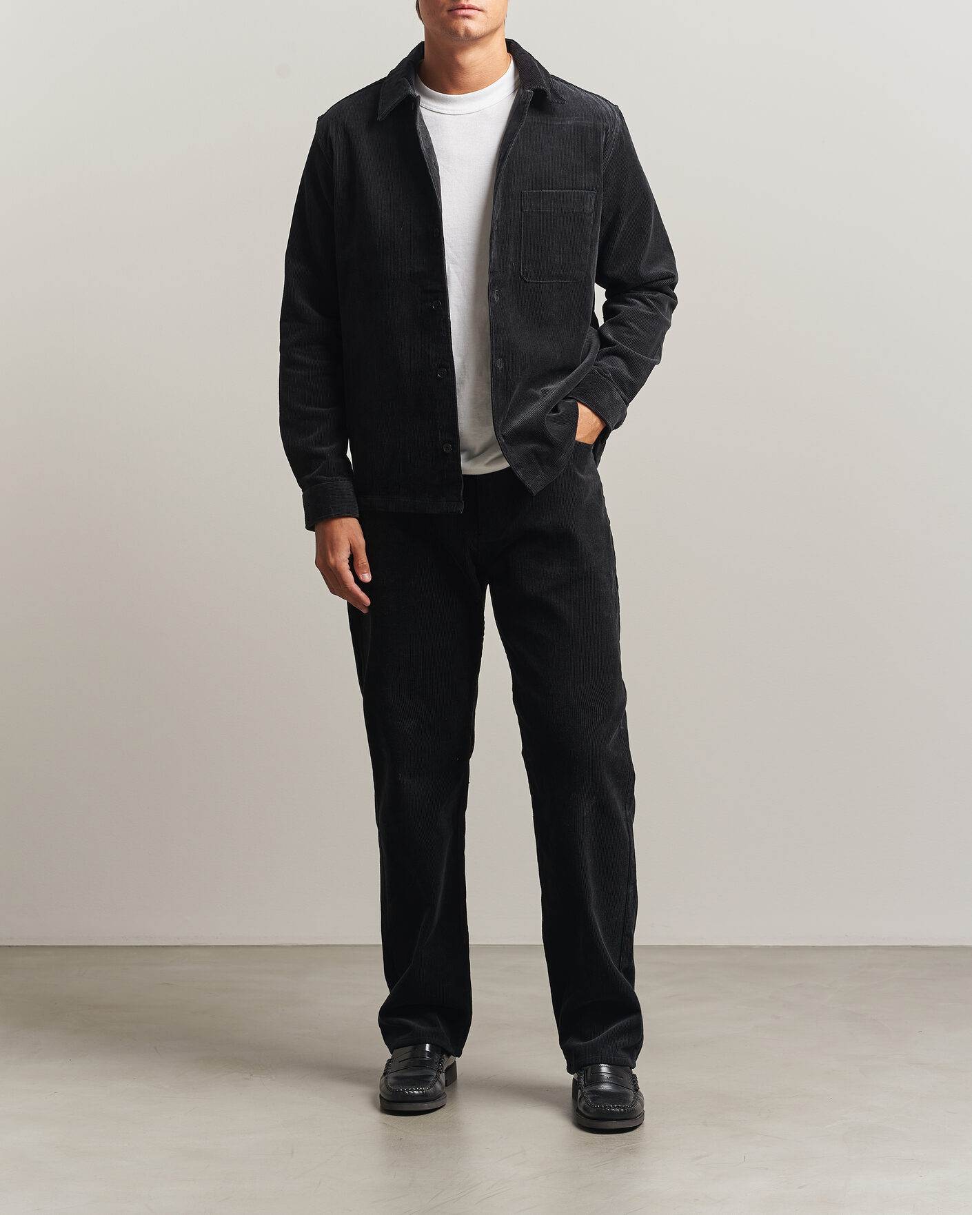 Hombres | Camisas | Samsøe Samsøe | Damon Corduroy Overshirt Black
