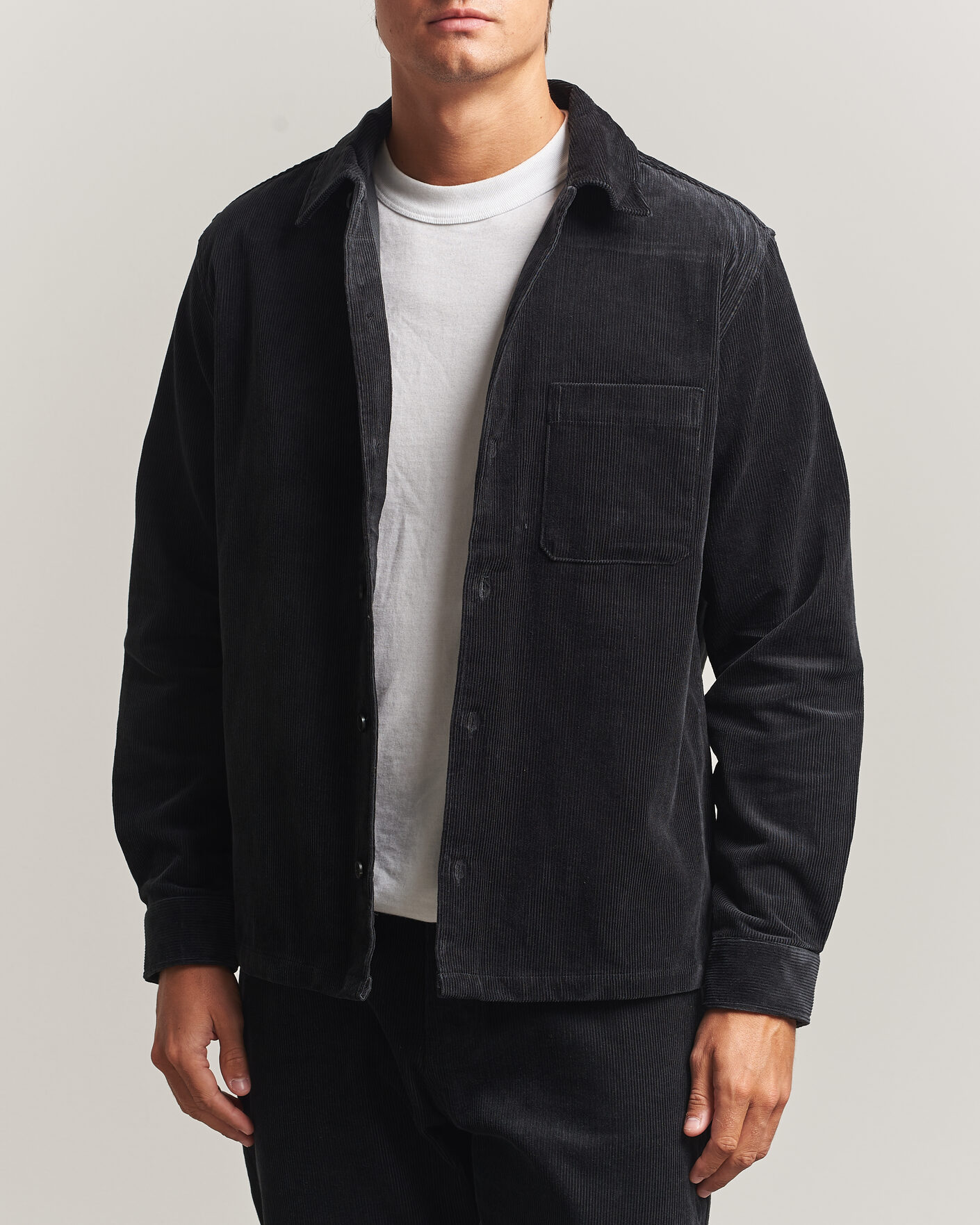 Hombres | Camisas | Samsøe Samsøe | Damon Corduroy Overshirt Black