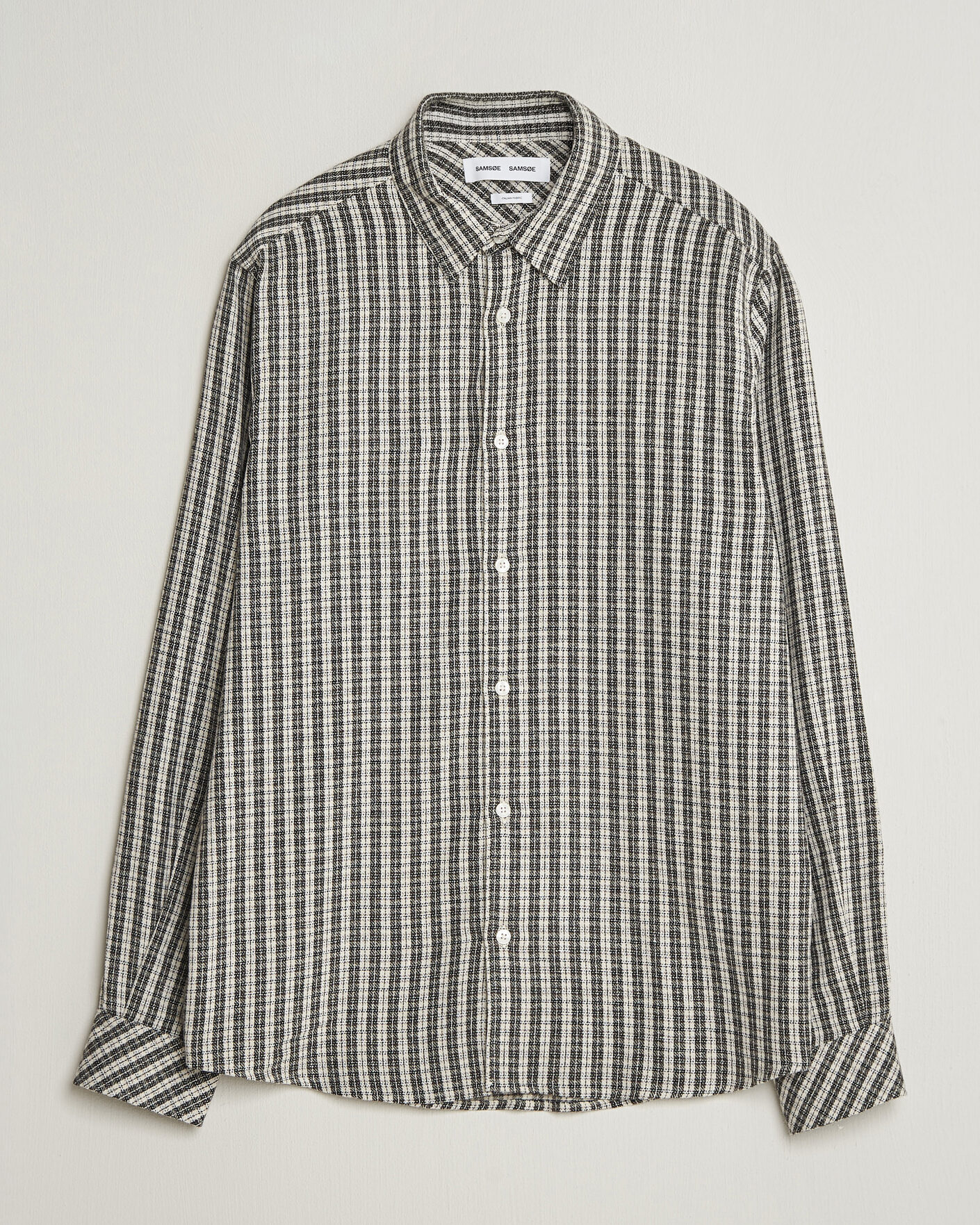 Hombres | Camisas | Samsøe Samsøe | Ryan Brushed Cotton Checked Shirt Brown
