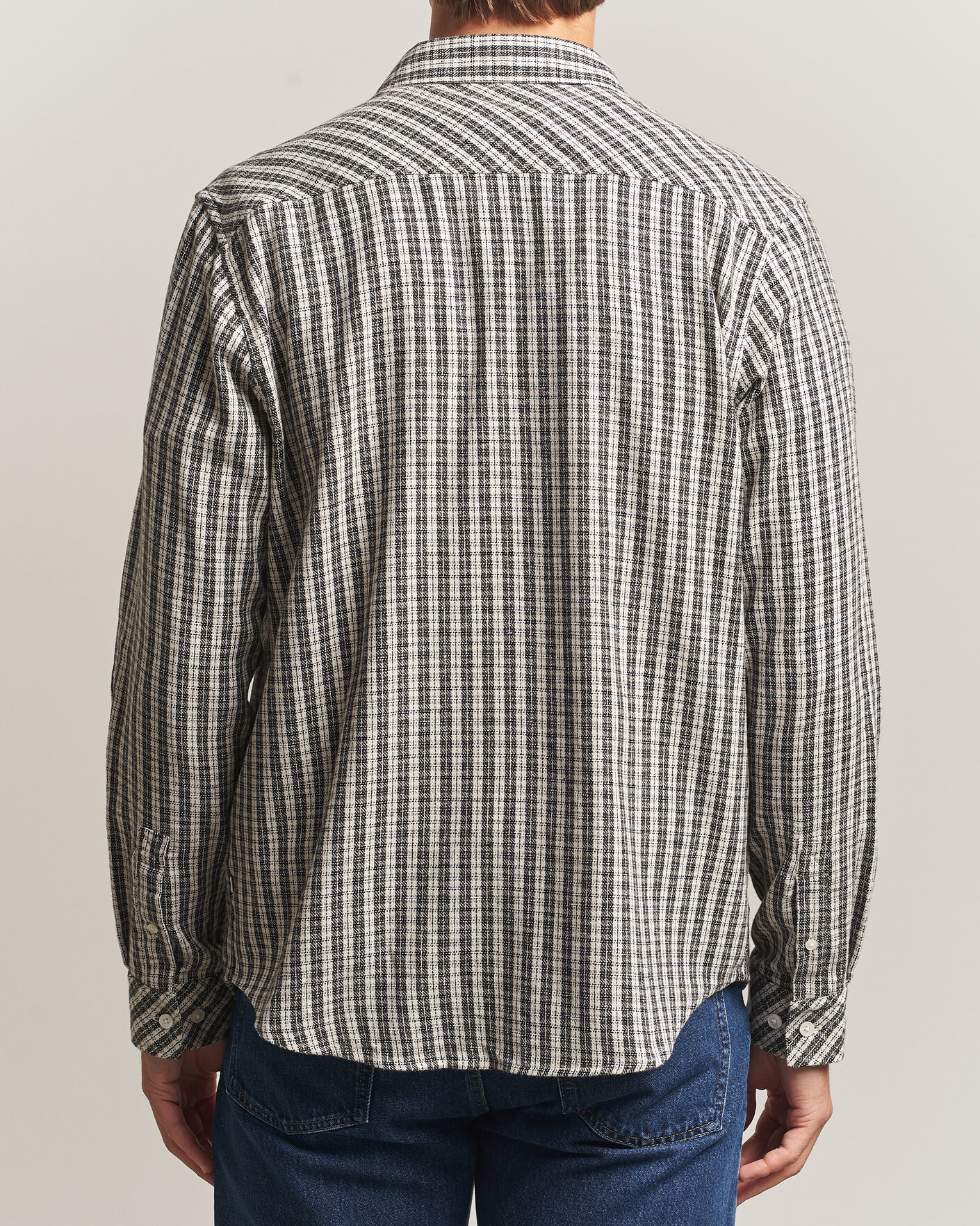 Hombres | Camisas | Samsøe Samsøe | Ryan Brushed Cotton Checked Shirt Brown