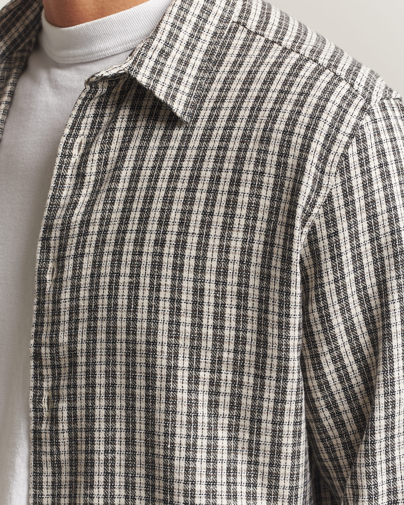 Hombres | Camisas | Samsøe Samsøe | Ryan Brushed Cotton Checked Shirt Brown