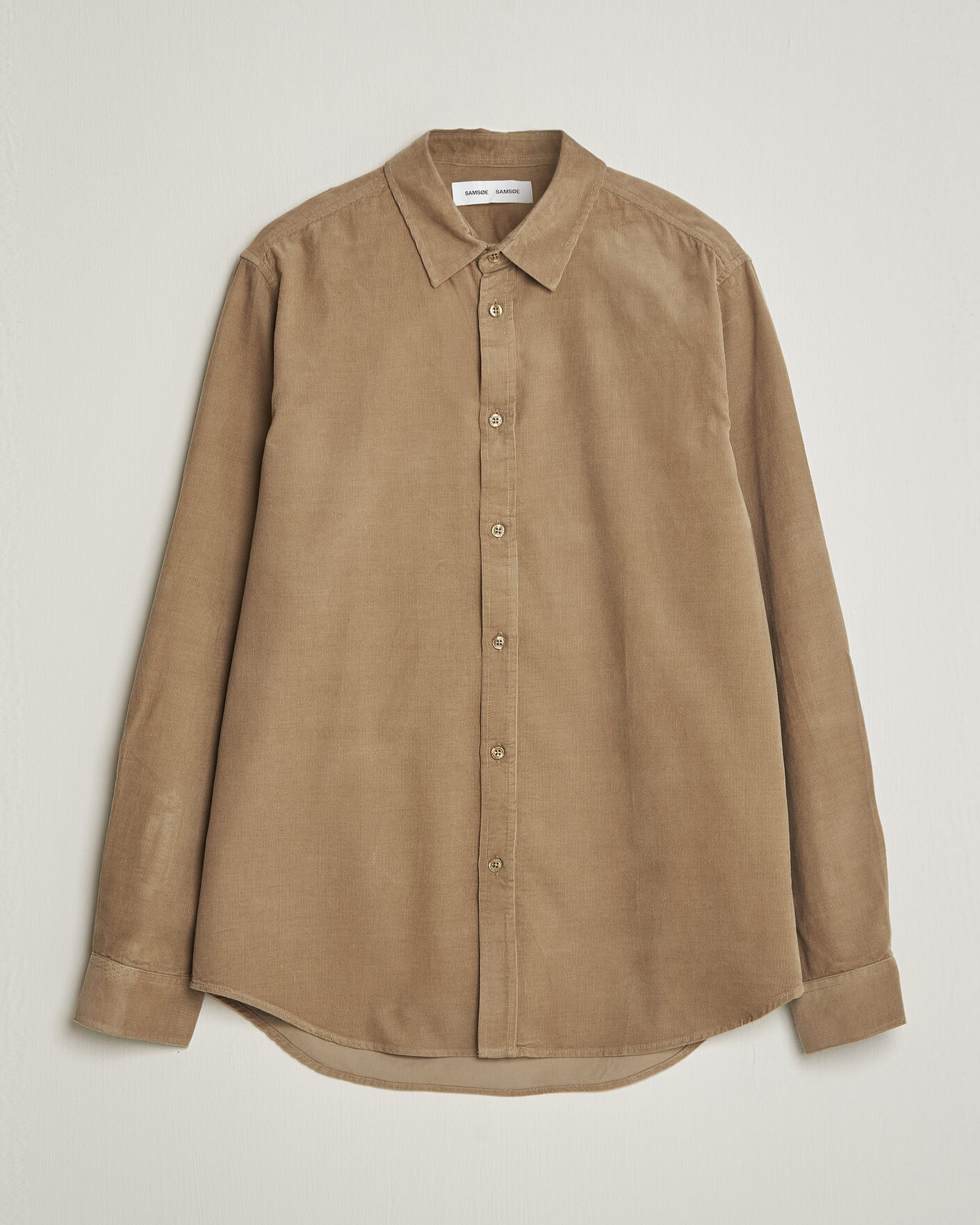 Hombres | Camisas | Samsøe Samsøe | Liam Baby Cord Shirt Lead Gray
