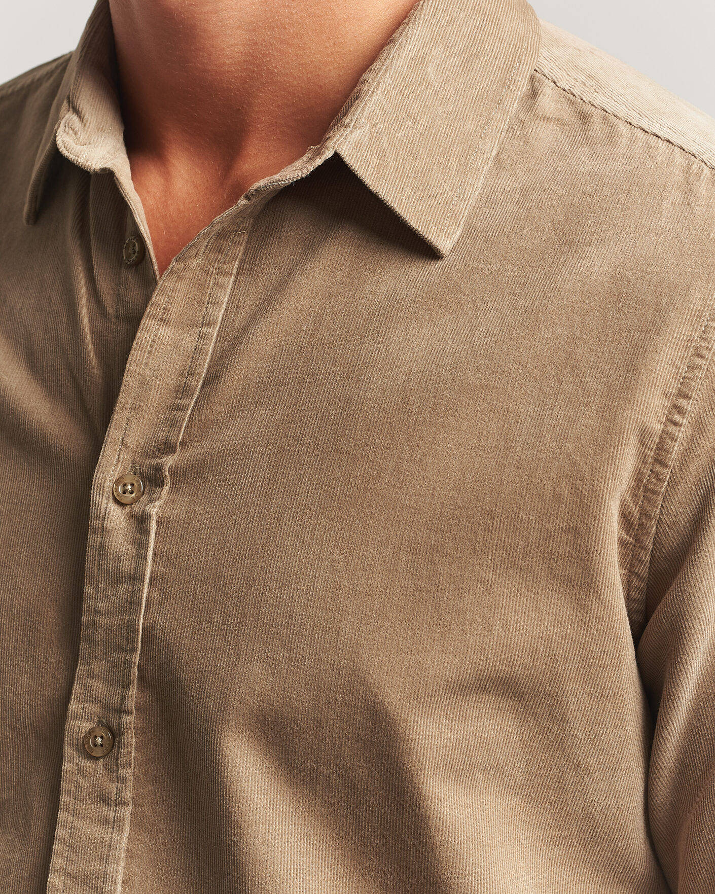 Hombres | Camisas | Samsøe Samsøe | Liam Baby Cord Shirt Lead Gray