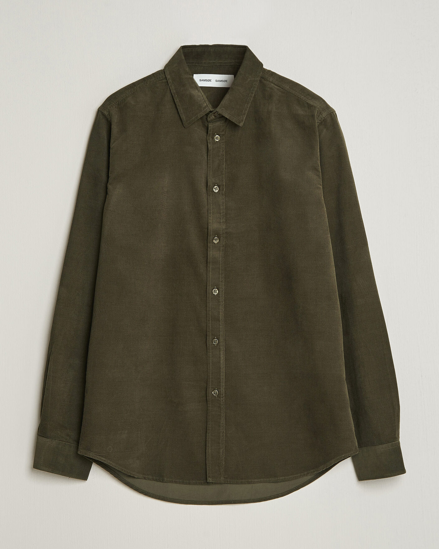 Hombres | Camisas | Samsøe Samsøe | Liam Baby Cord Shirt Forest Night