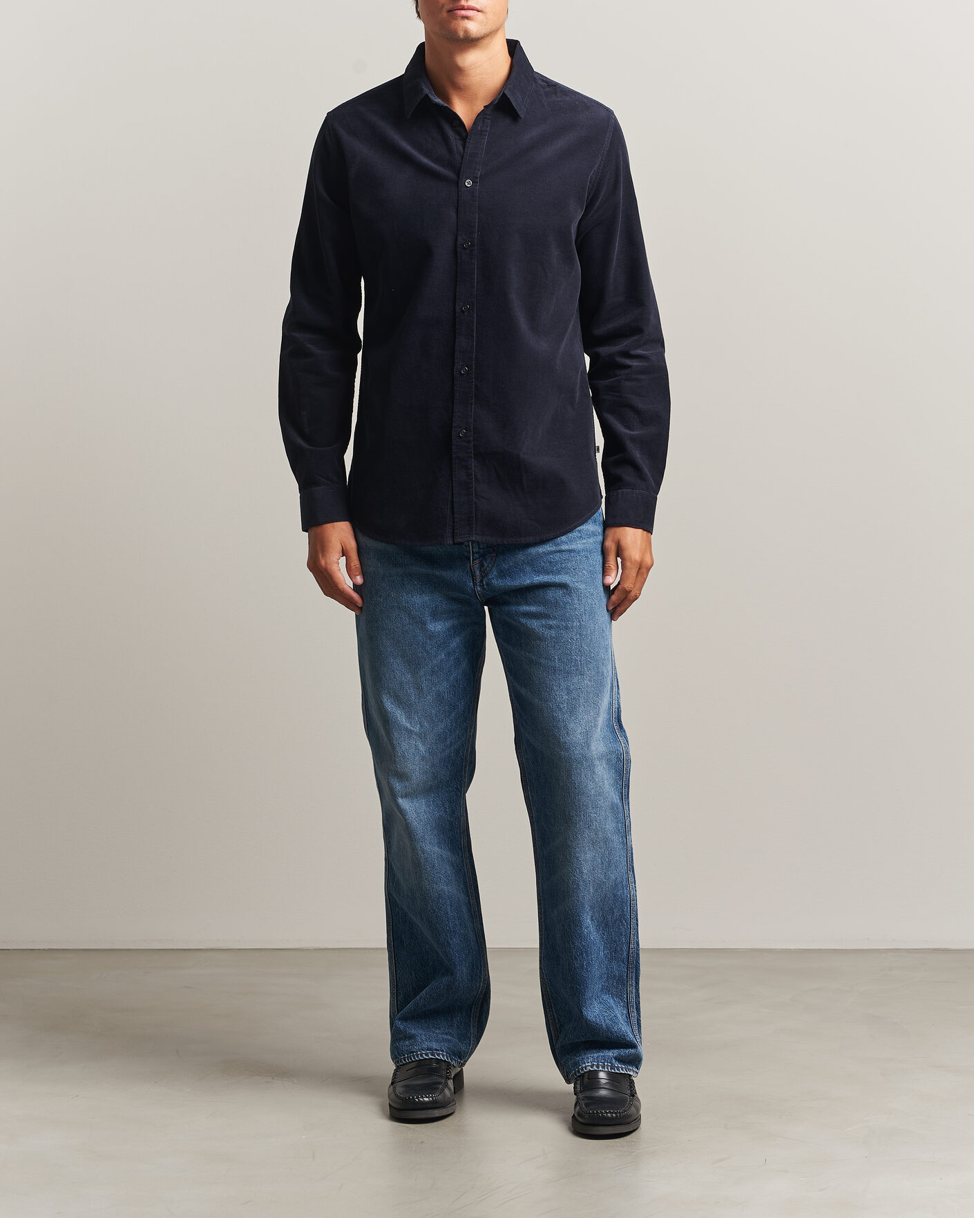 Hombres | Camisas | Samsøe Samsøe | Liam Baby Cord Shirt Salute Navy