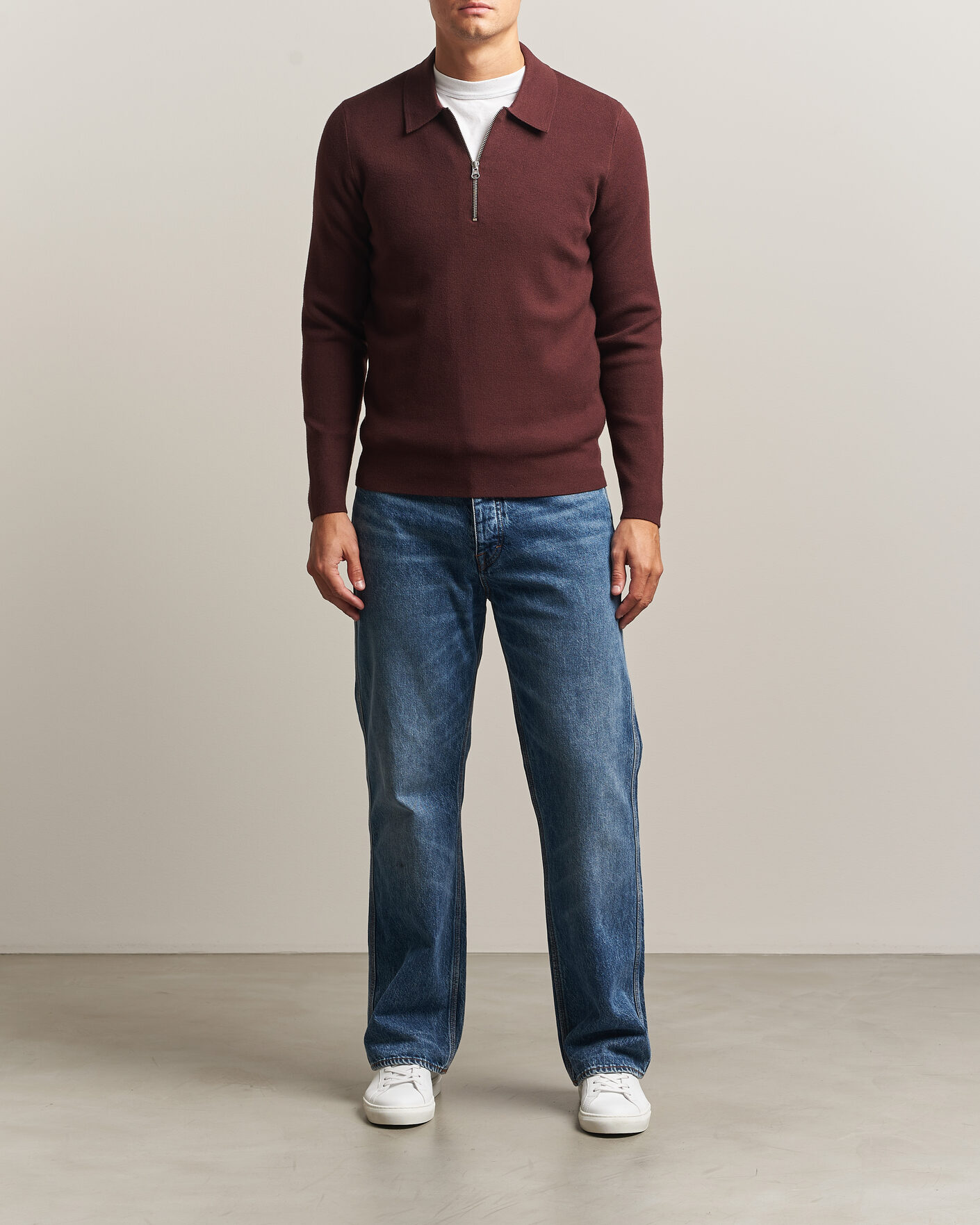 Hombres | Jerséis y prendas de punto | Samsøe Samsøe | Guna Half Zip Bitter Chocolate