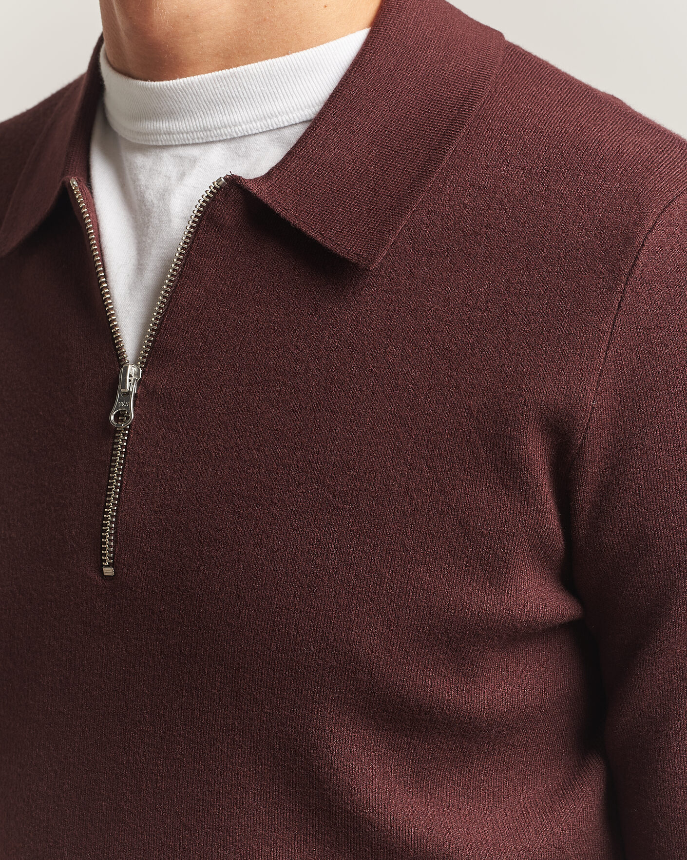 Hombres | Jerséis y prendas de punto | Samsøe Samsøe | Guna Half Zip Bitter Chocolate