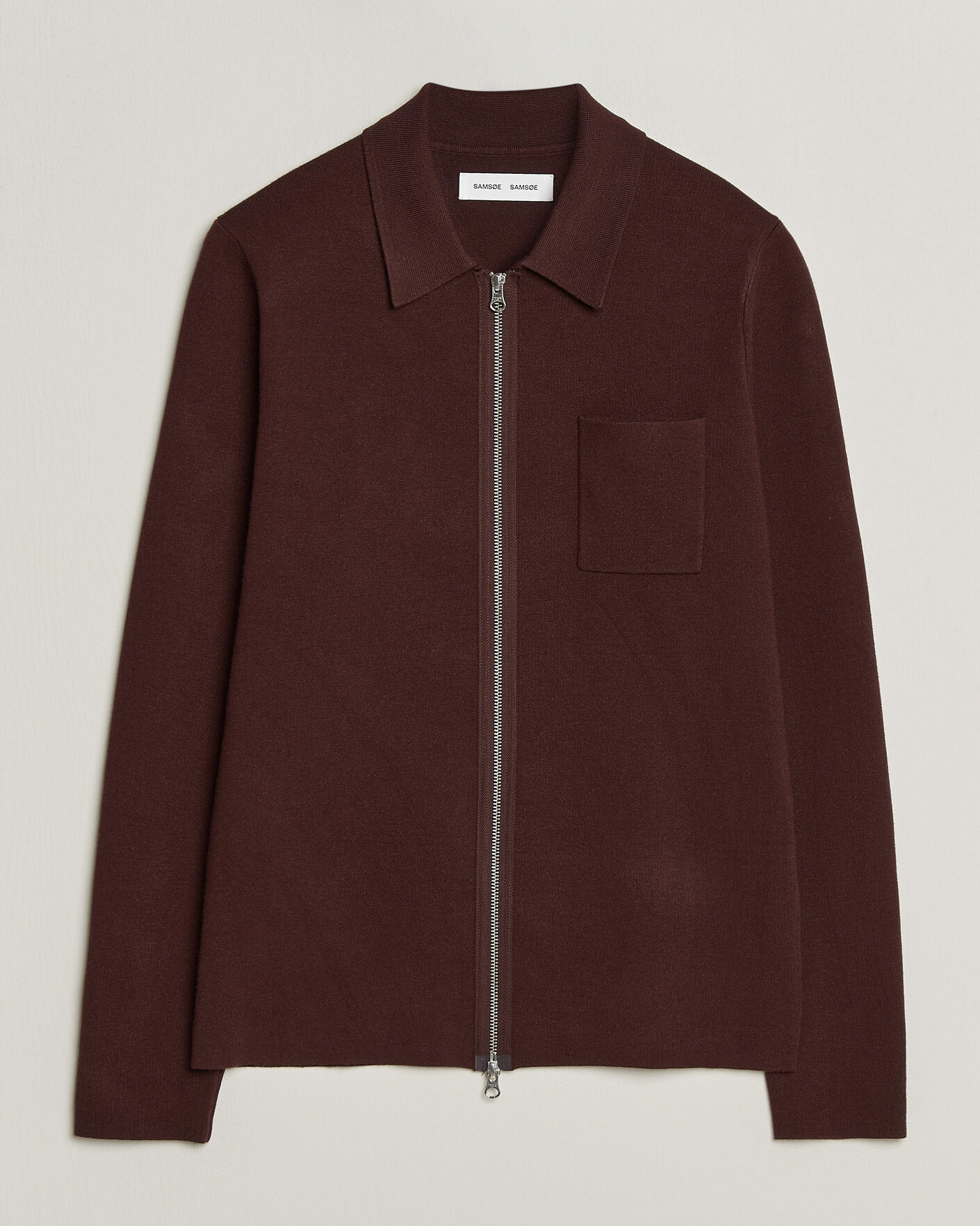 Hombres | Jerséis y prendas de punto | Samsøe Samsøe | Guna Full Zip Bitter Chocolate