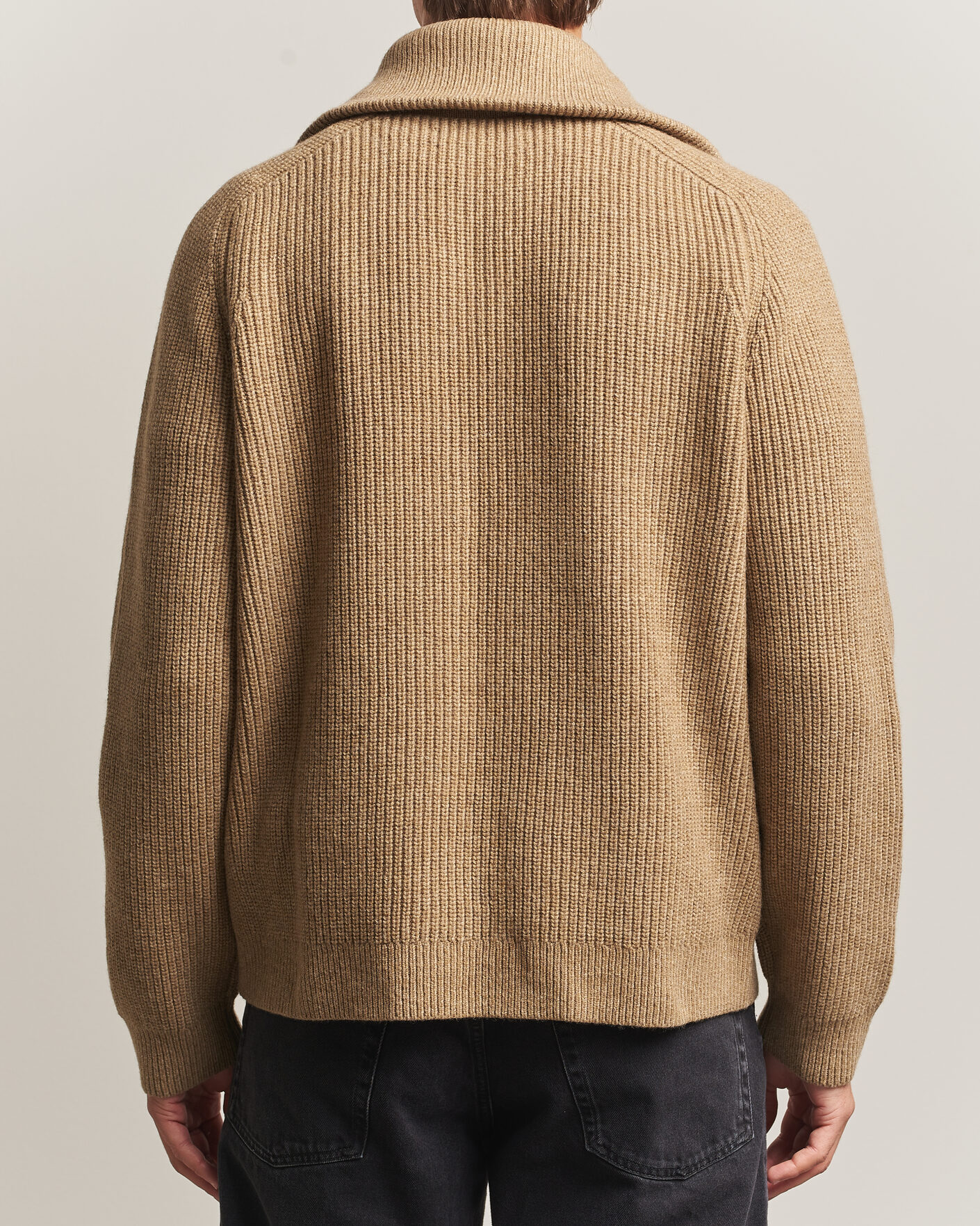 Hombres | Jerséis y prendas de punto | Samsøe Samsøe | Rick Wool Heavy Knitted Half Zip Lead Gray