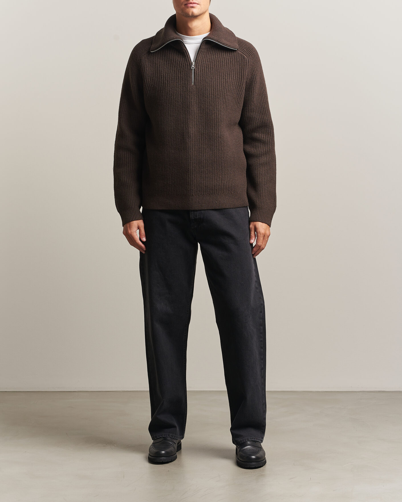 Hombres | Jerséis y prendas de punto | Samsøe Samsøe | Rick Wool Heavy Knitted Half Zip Delicioso