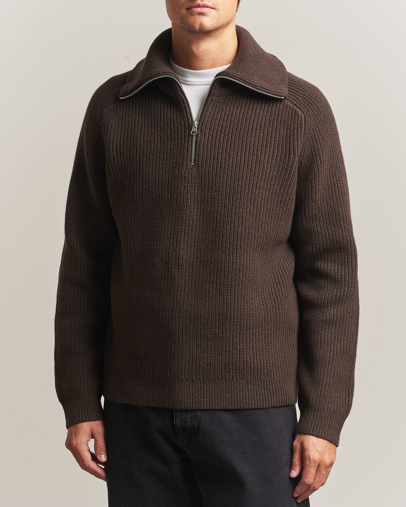 Hombres | Jerséis y prendas de punto | Samsøe Samsøe | Rick Wool Heavy Knitted Half Zip Delicioso
