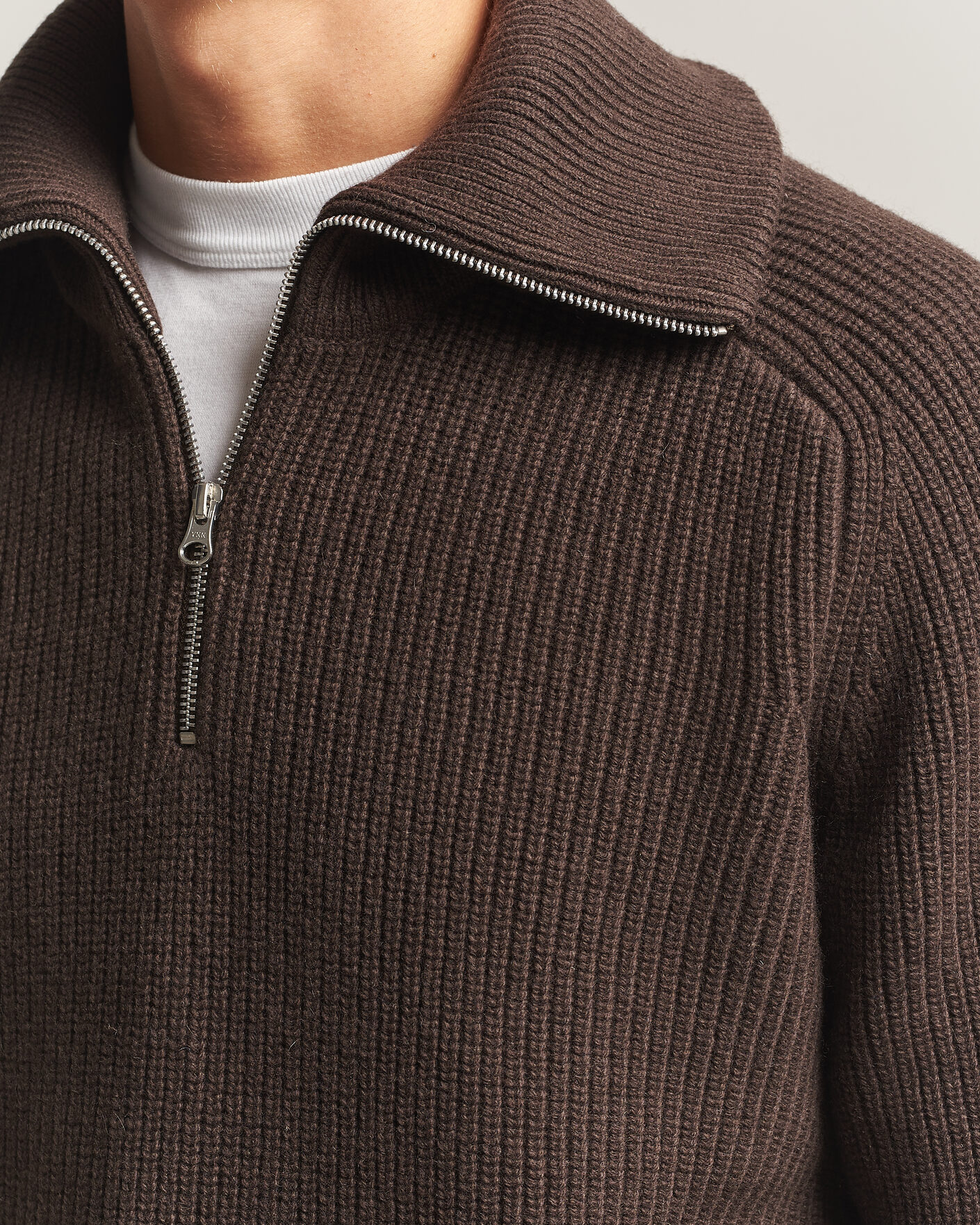 Hombres | Jerséis y prendas de punto | Samsøe Samsøe | Rick Wool Heavy Knitted Half Zip Delicioso