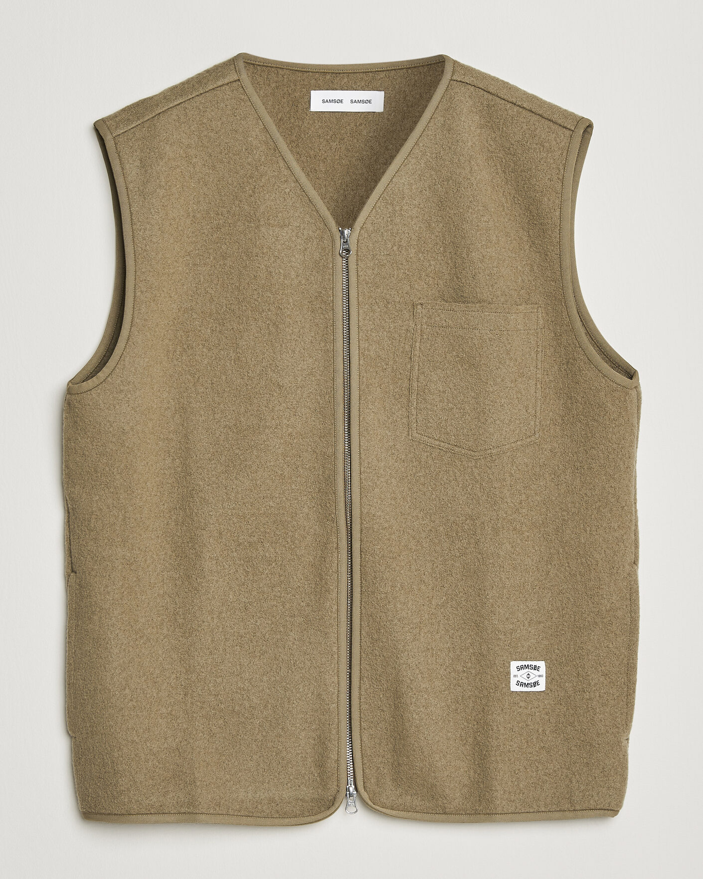 Hombres | Jerséis y prendas de punto | Samsøe Samsøe | Hannes Boiled Wool Vest Lead Gray