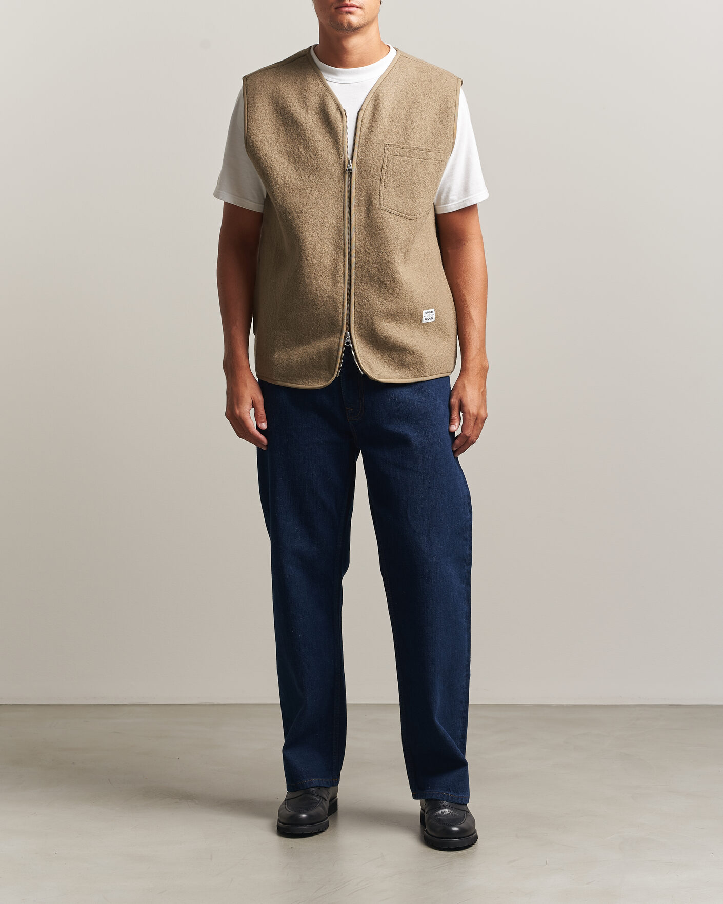 Hombres | Jerséis y prendas de punto | Samsøe Samsøe | Hannes Boiled Wool Vest Lead Gray
