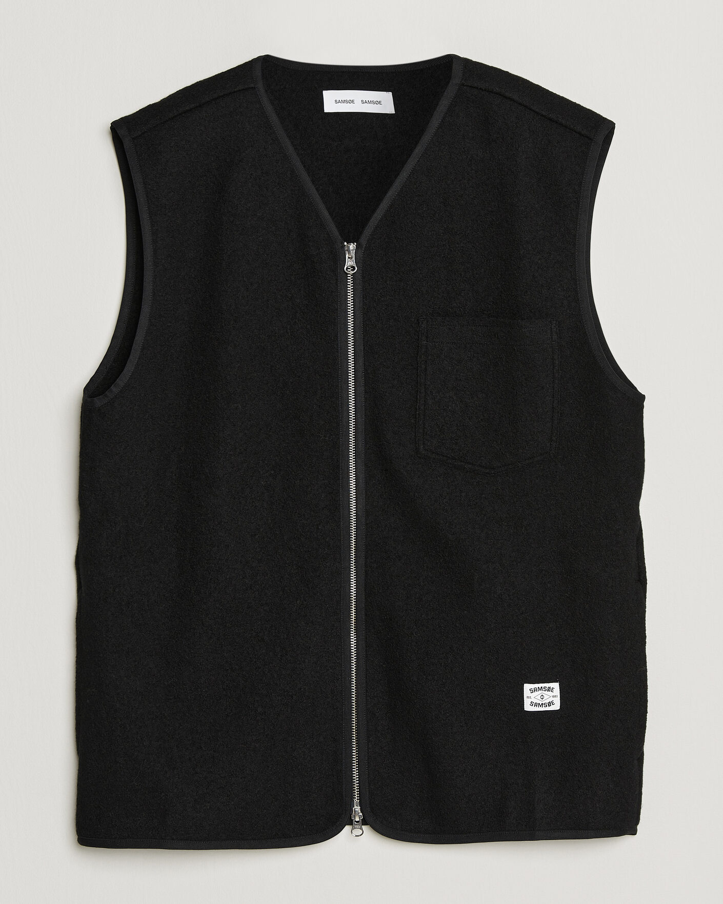 Hombres | Jerséis y prendas de punto | Samsøe Samsøe | Hannes Boiled Wool Vest Black
