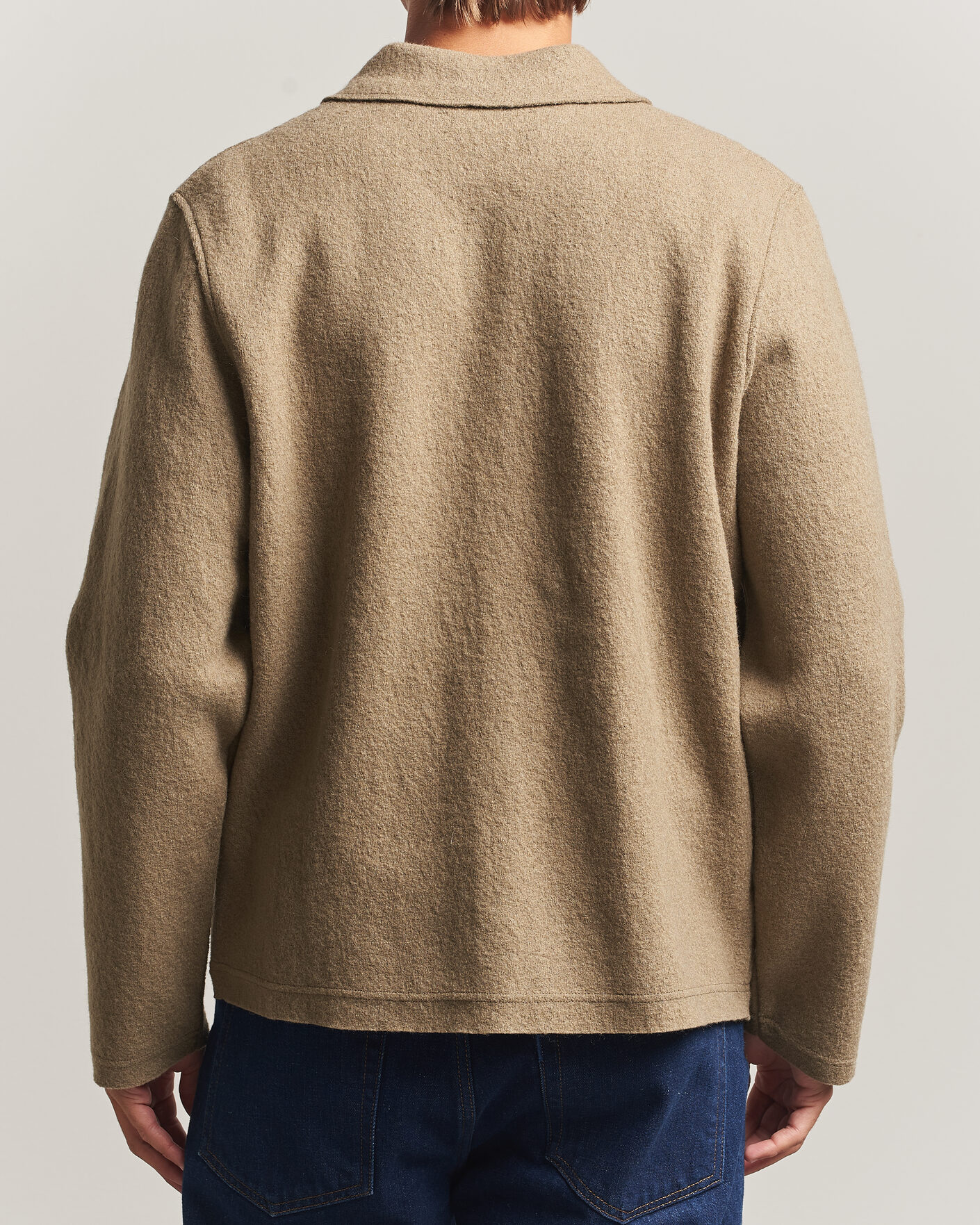 Hombres | Jerséis y prendas de punto | Samsøe Samsøe | Hannes Boiled Wool Full Zip Lead Gray
