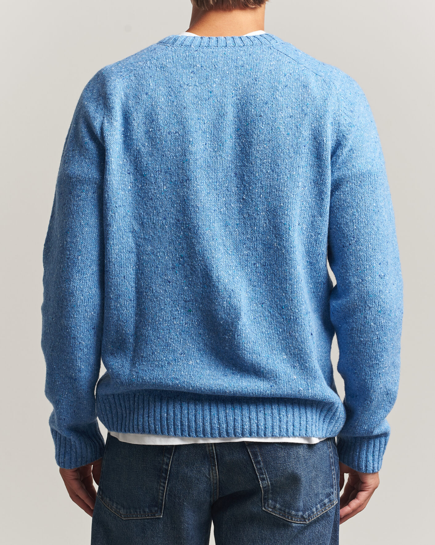 Hombres | Jerséis y prendas de punto | Samsøe Samsøe | Nate Donegal Wool Knitted Striped Sweater Cyaneus
