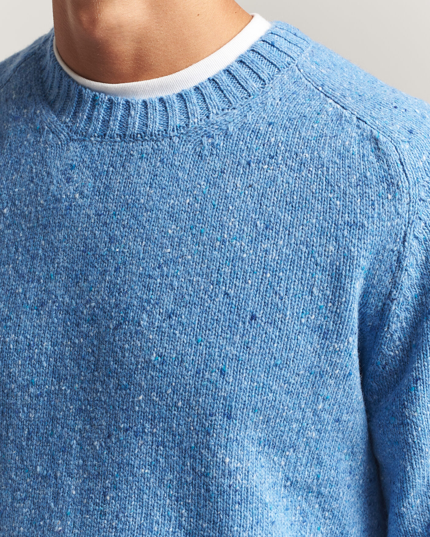 Hombres | Jerséis y prendas de punto | Samsøe Samsøe | Nate Donegal Wool Knitted Striped Sweater Cyaneus