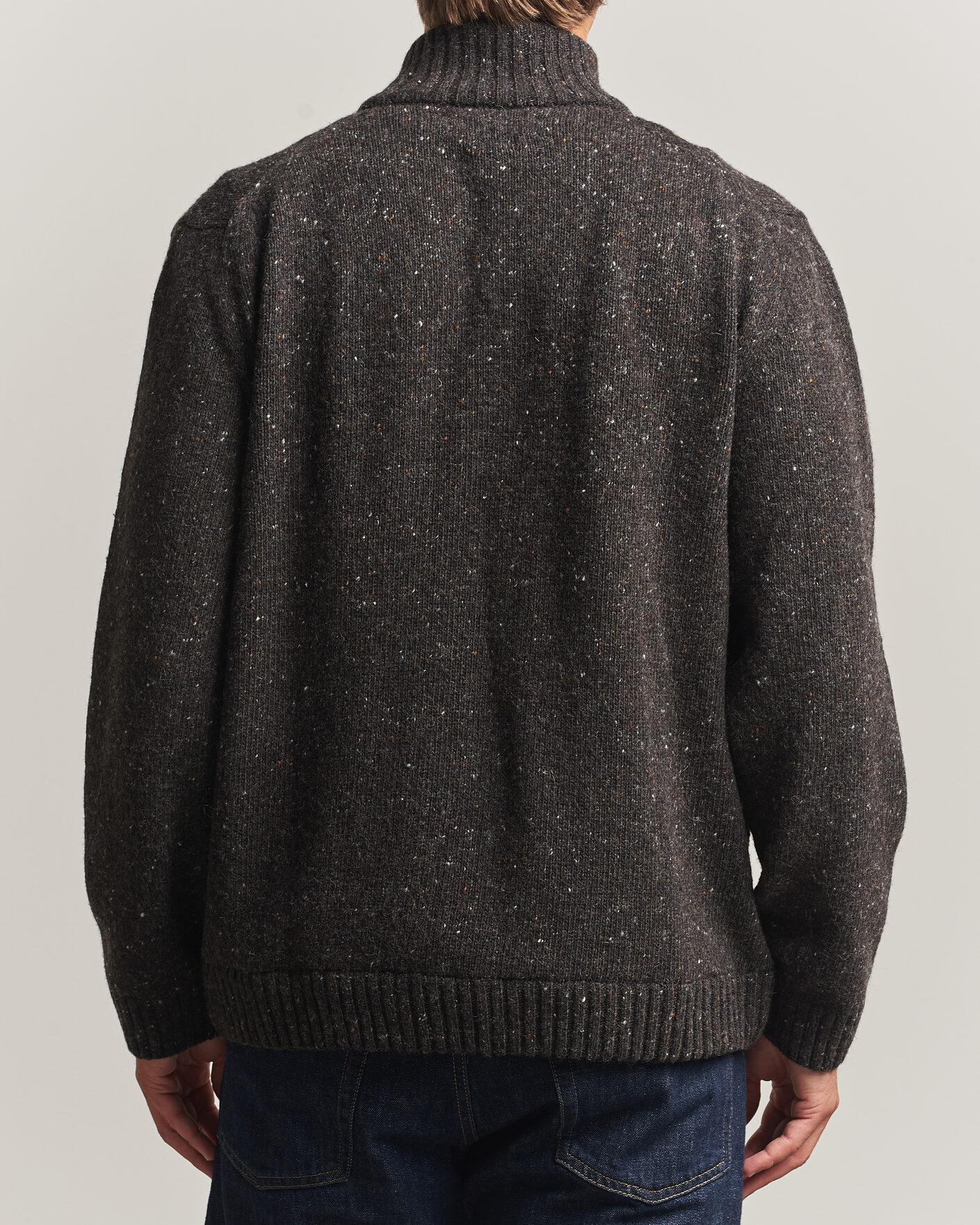 Hombres | Jerséis y prendas de punto | Samsøe Samsøe | Nate Donegal Wool Knitted Full Zip Delicioso