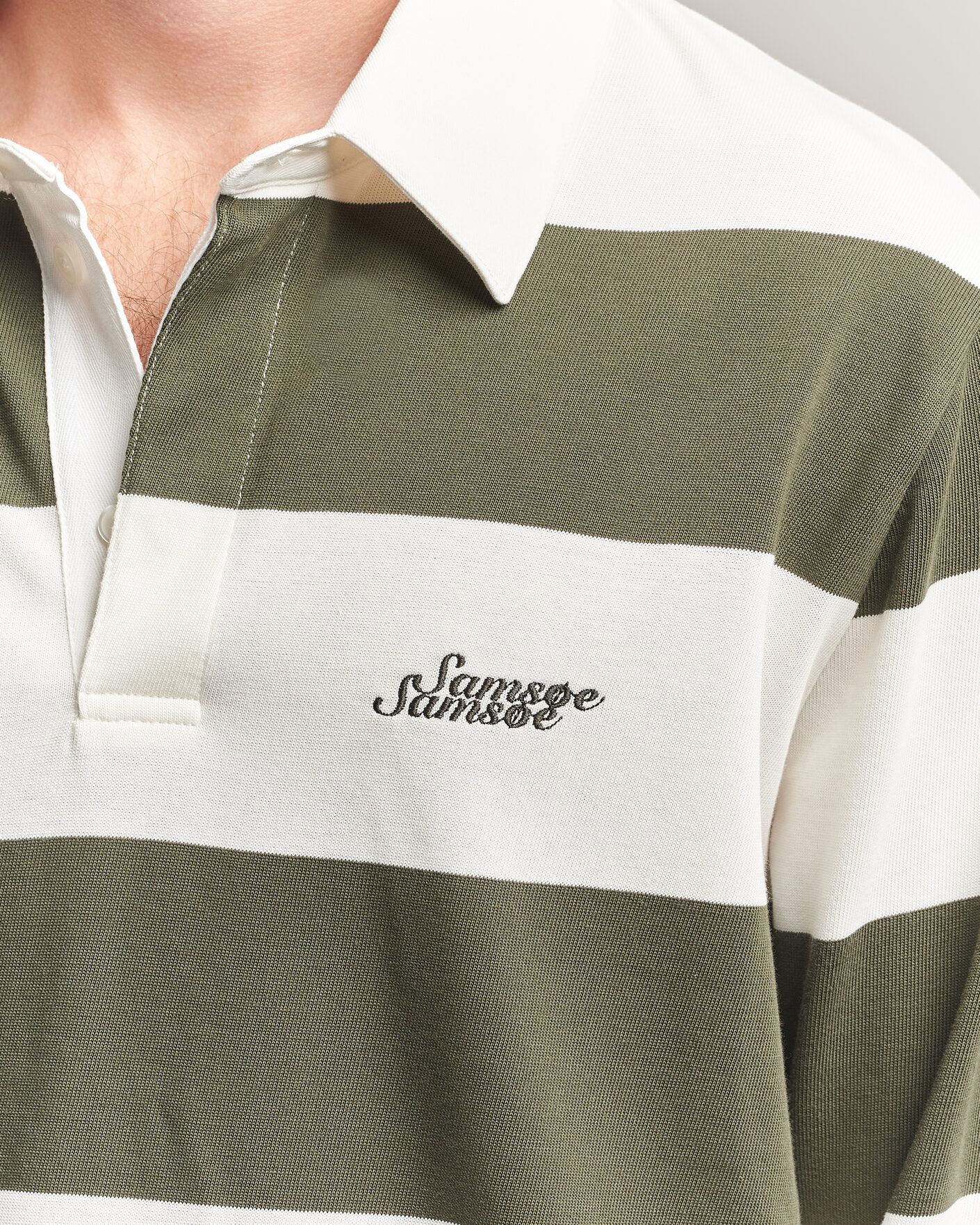 Hombres | Jerséis y prendas de punto | Samsøe Samsøe | Kevin Barstriped Rugger Forest Night/White