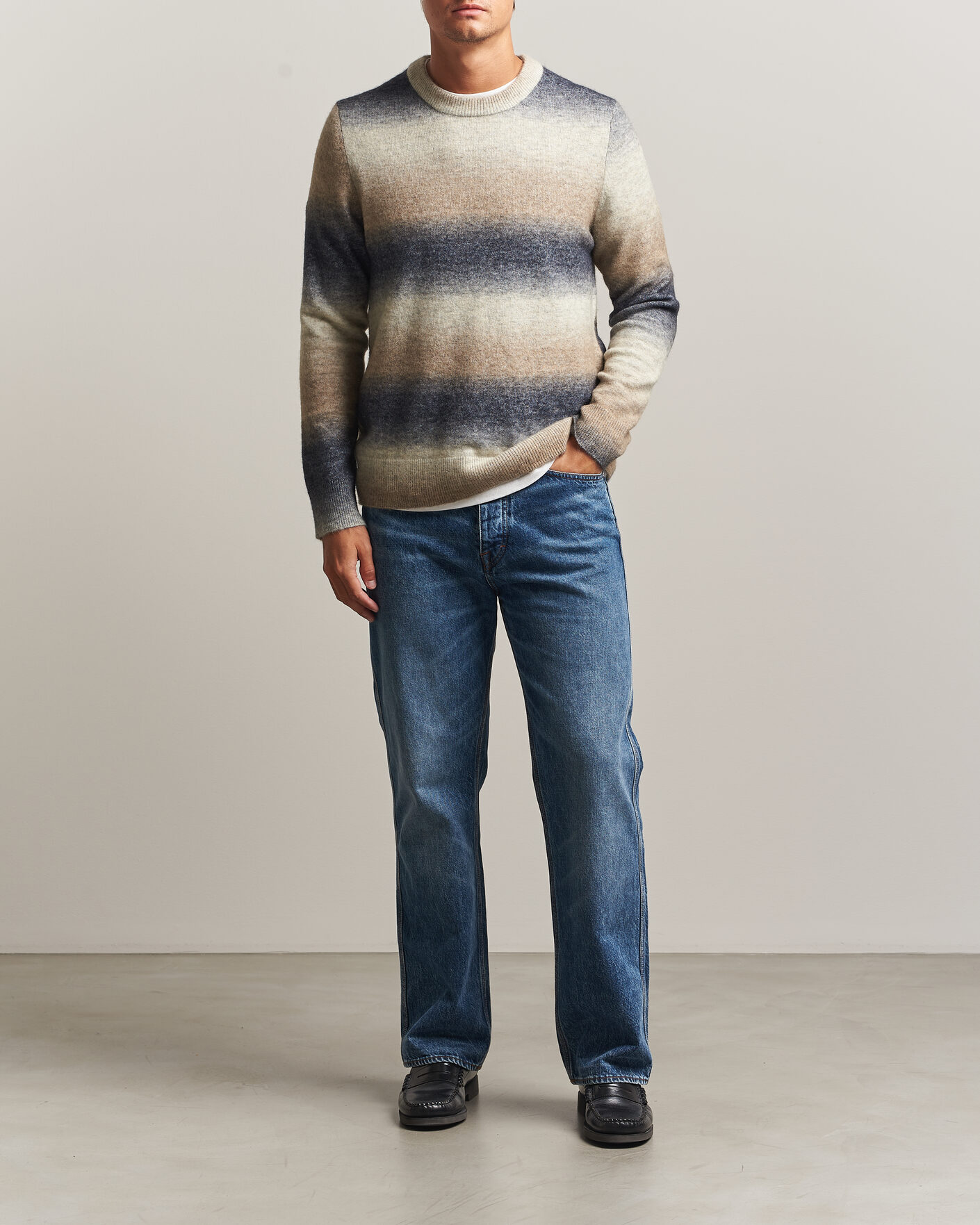 Hombres | Jerséis y prendas de punto | Samsøe Samsøe | Aiden Wool/Alpaca Knitted Striped Sweater Multi