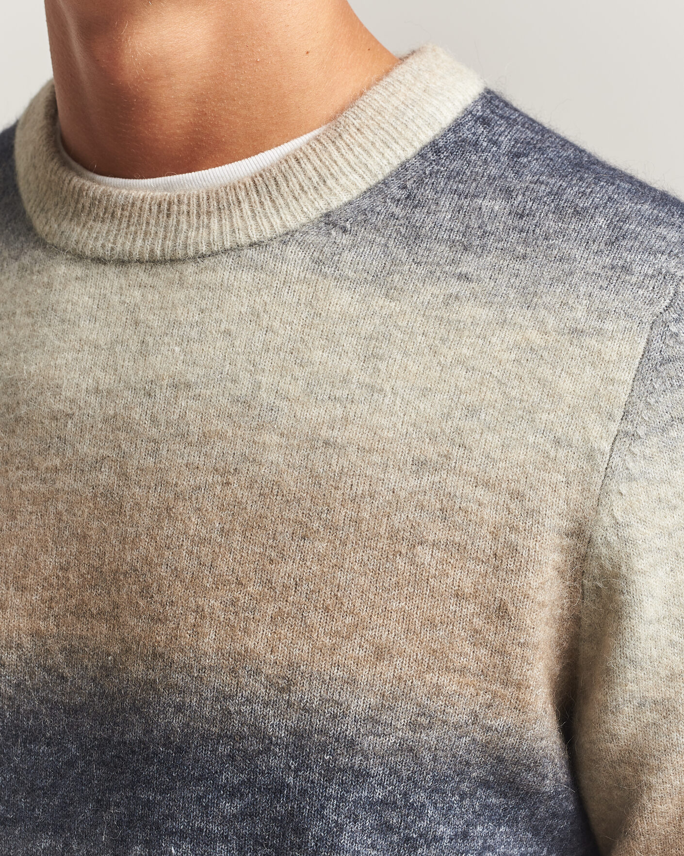 Hombres | Jerséis y prendas de punto | Samsøe Samsøe | Aiden Wool/Alpaca Knitted Striped Sweater Multi